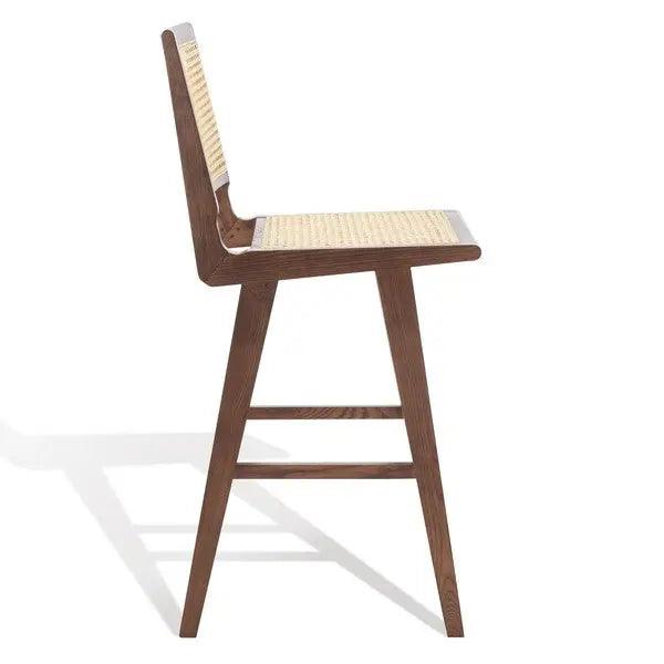 Safavieh Hattie Walnut-Natural French Cane Barstool