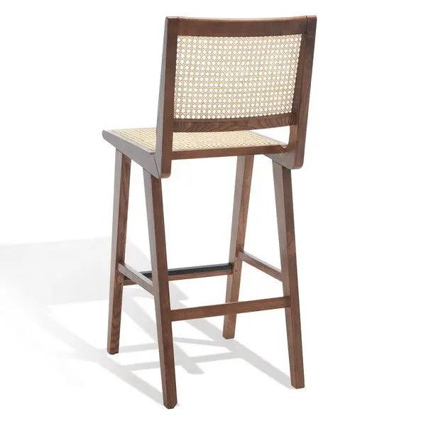 Safavieh Hattie Walnut-Natural French Cane Barstool