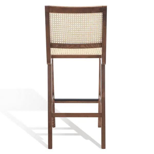 Safavieh Hattie Walnut-Natural French Cane Barstool