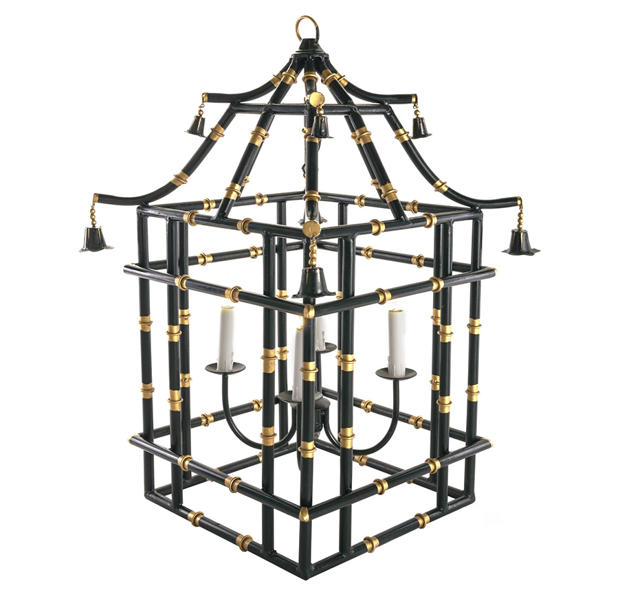 Black & Gold Bamboo Lantern