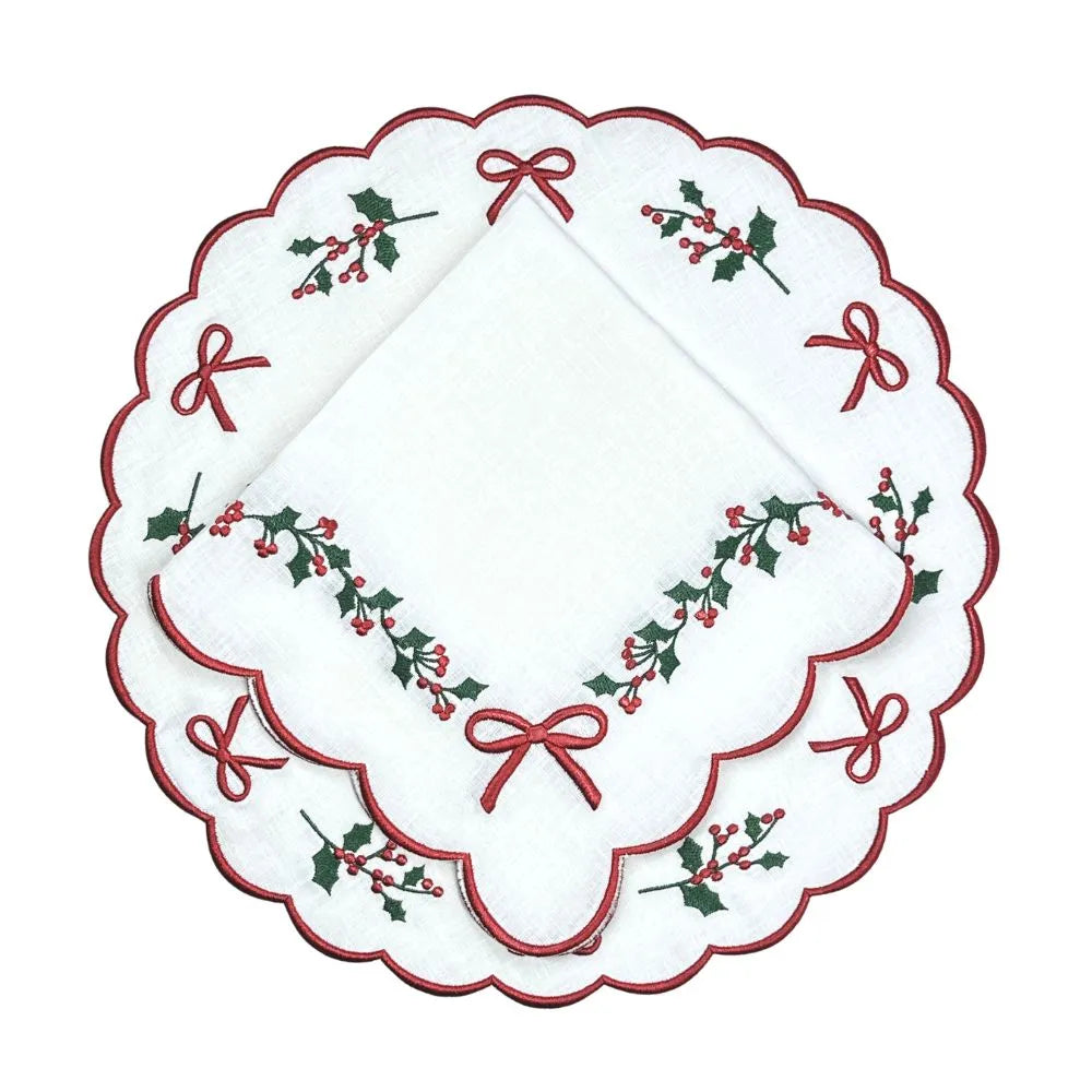 Studio Collection: Holly & Bows - Napkin (Set of 4)