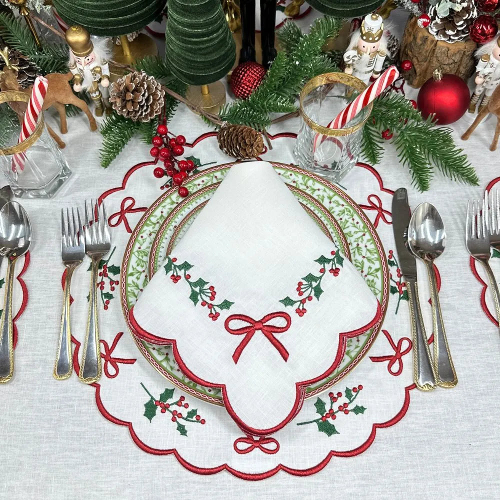 Studio Collection: Holly & Bows - Placemat (Set of 4)