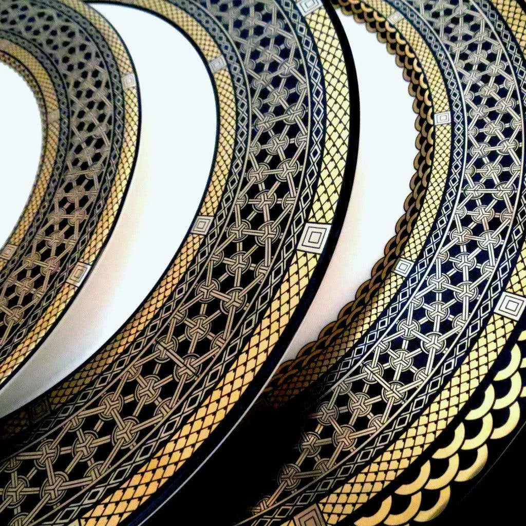 Caskata Wholesale Hawthorne Onyx Gold & Platinum Salad Plate