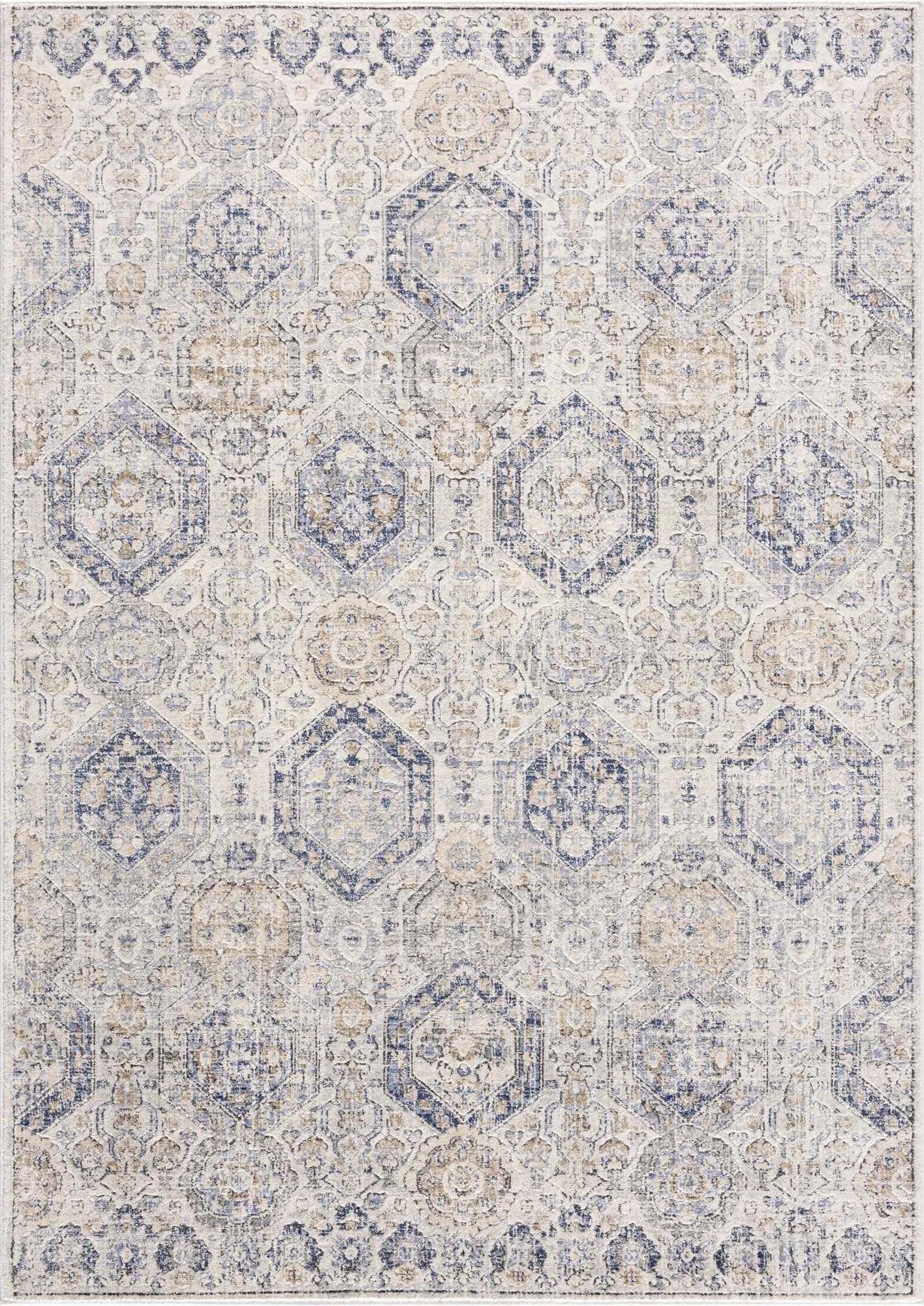 Parkerfield Cream & Blue Area Rug