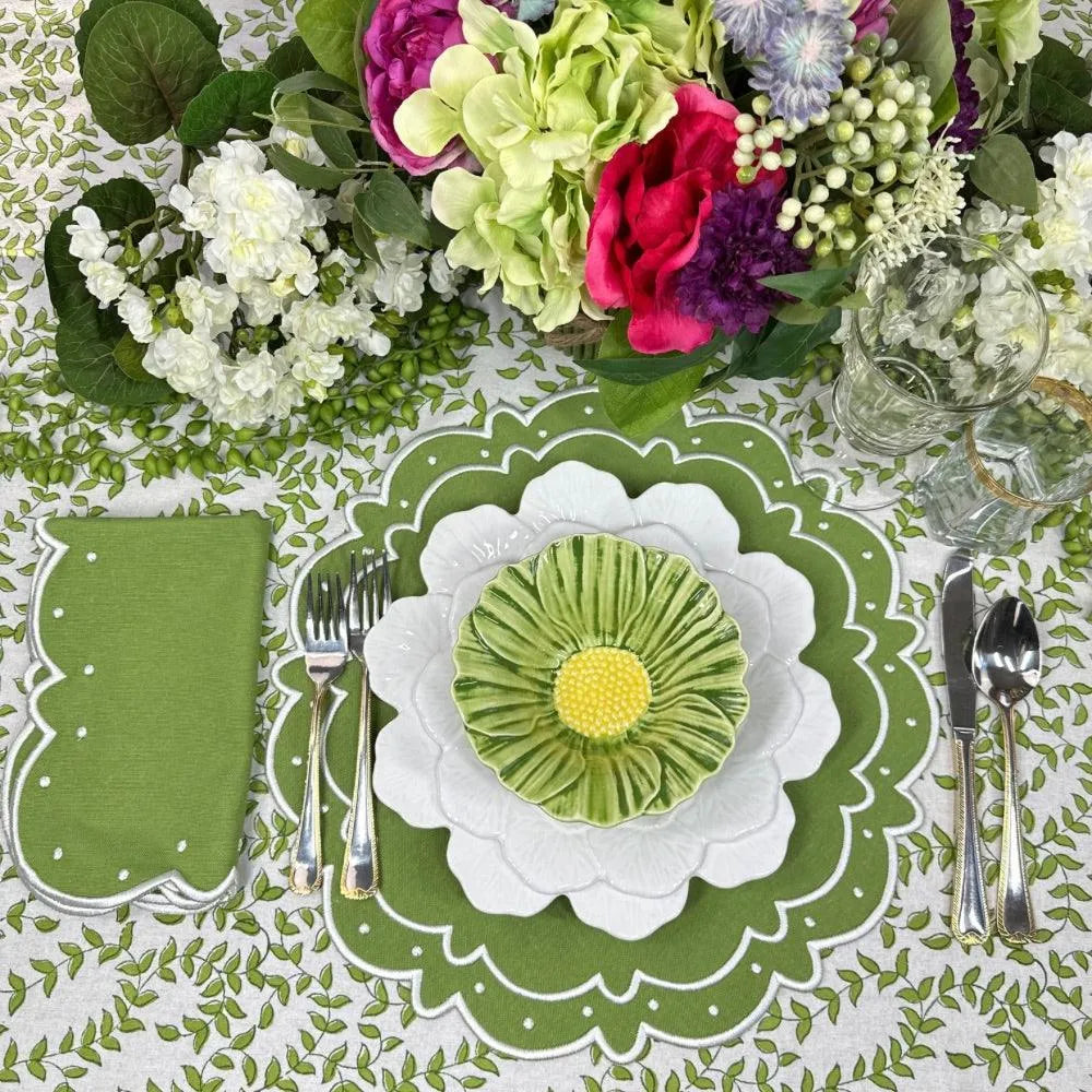 Flying Sheep Country Green Leaves - Tablecloth