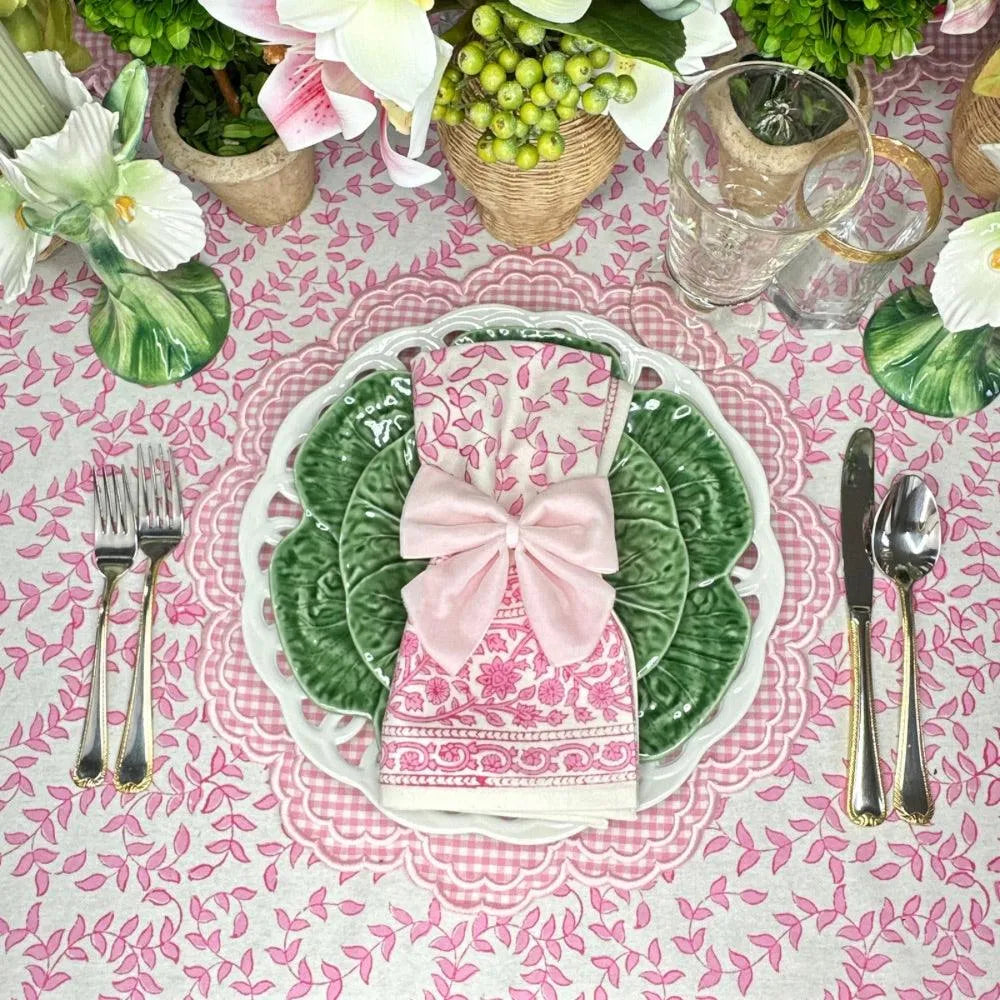 Flying Sheep Country Pink Leaves - Tablecloth