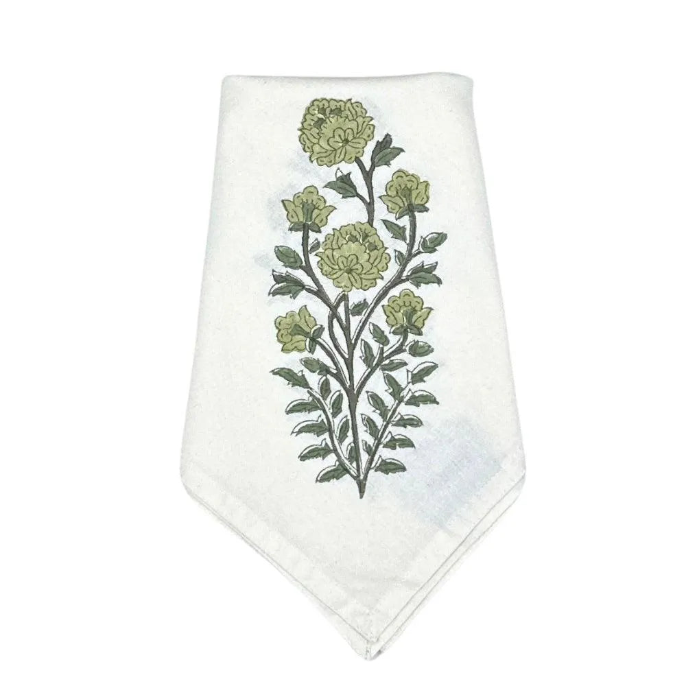 Flying Sheep Country Green Flower Motif Napkin (set of 4)