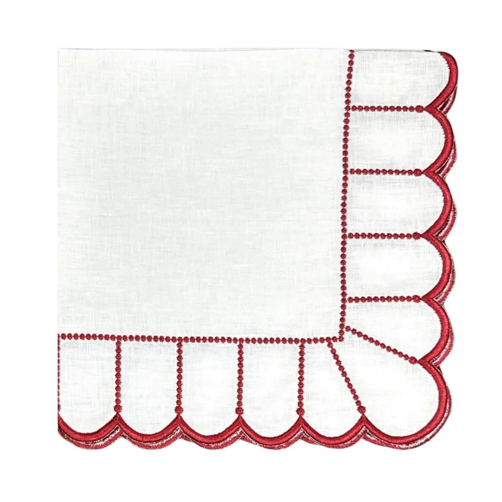 Studio Collection: Pippa Napkin - White/Red (Set of 4)