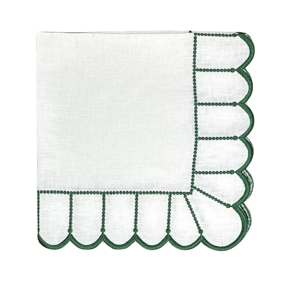 Studio Collection: Pippa Napkin - White/Dark Green (Set of 4)