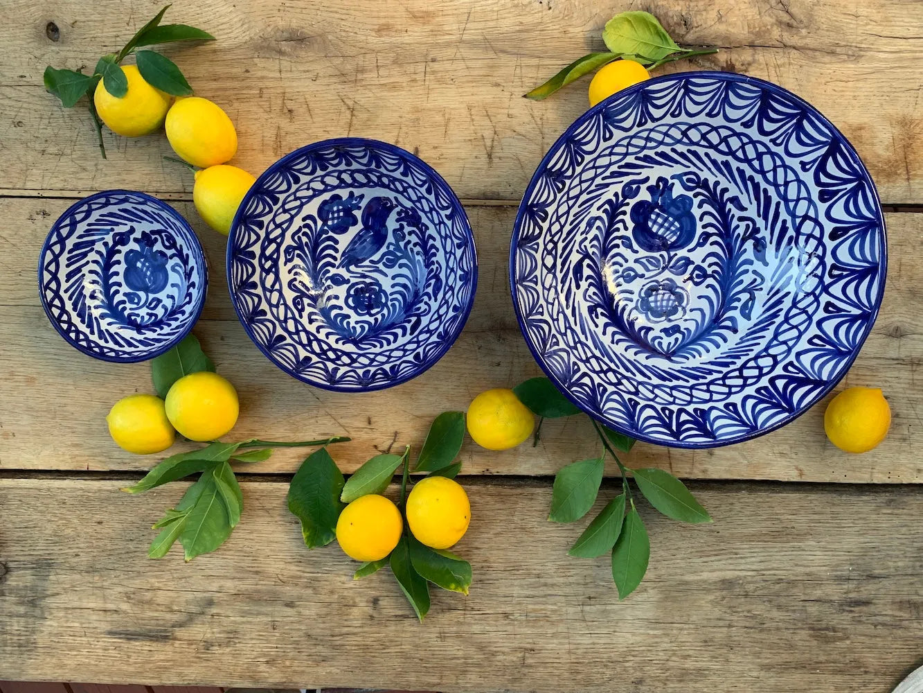 Medium bowl with hand painted designs