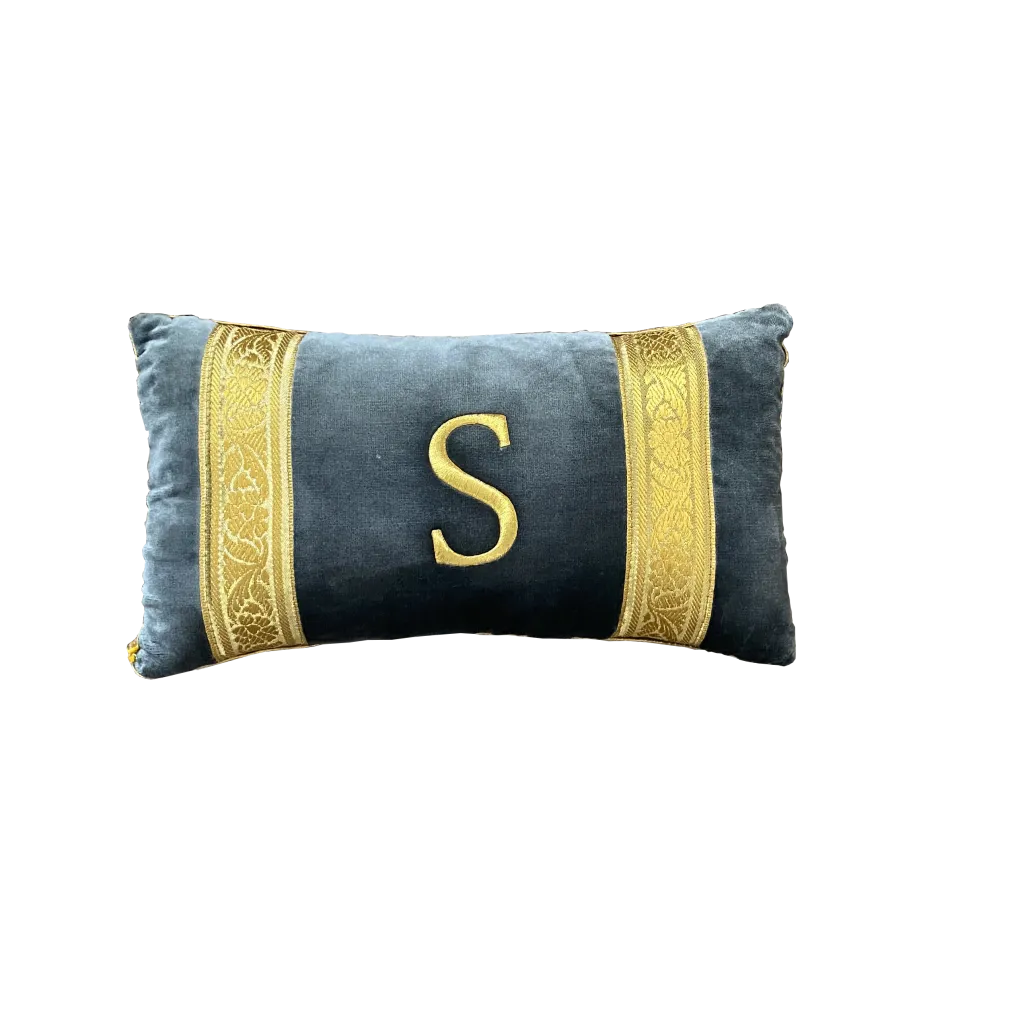 Monogram Silk Velvet Pillow