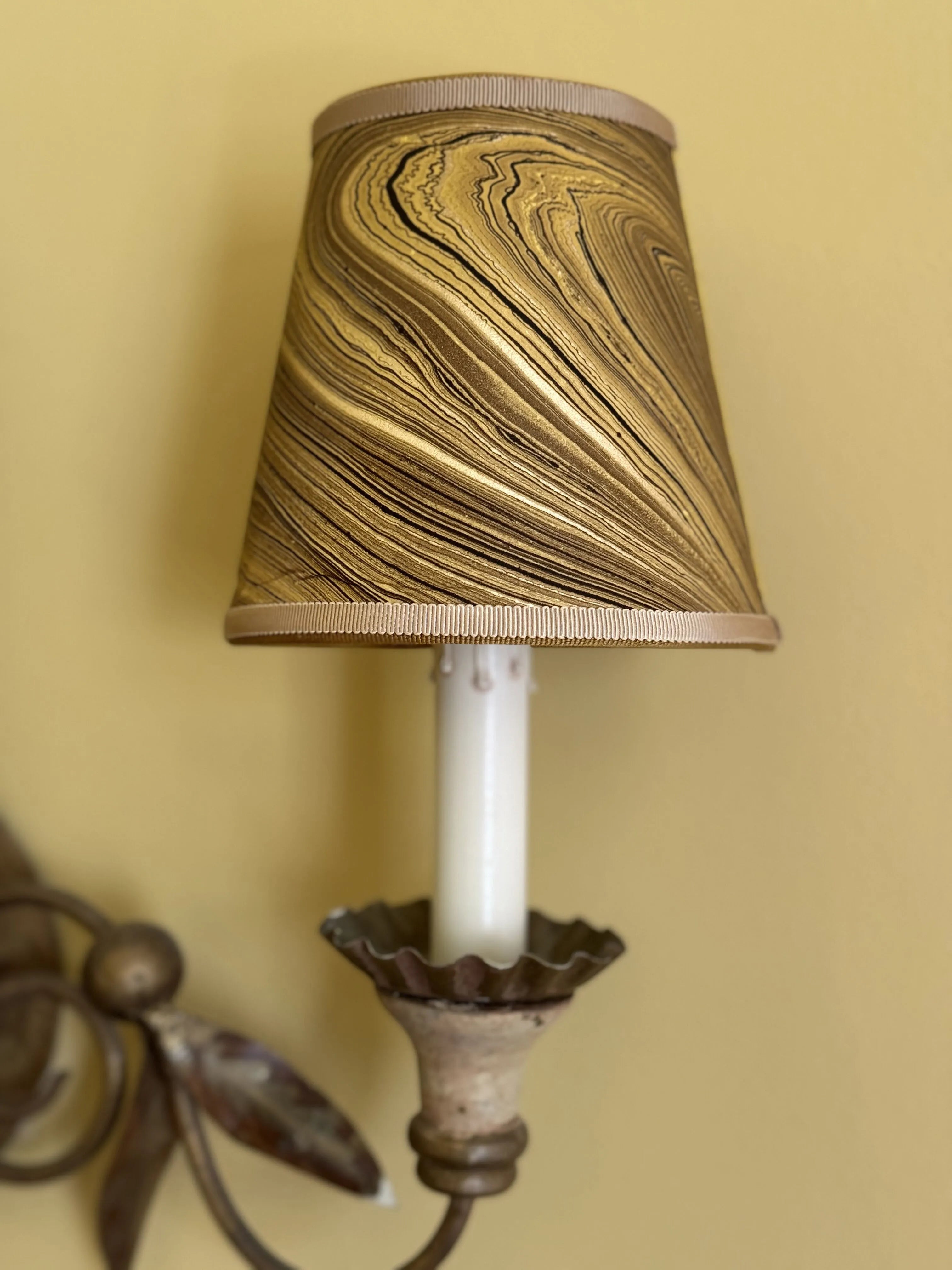 Sconce Lampshade in Marbled Gold