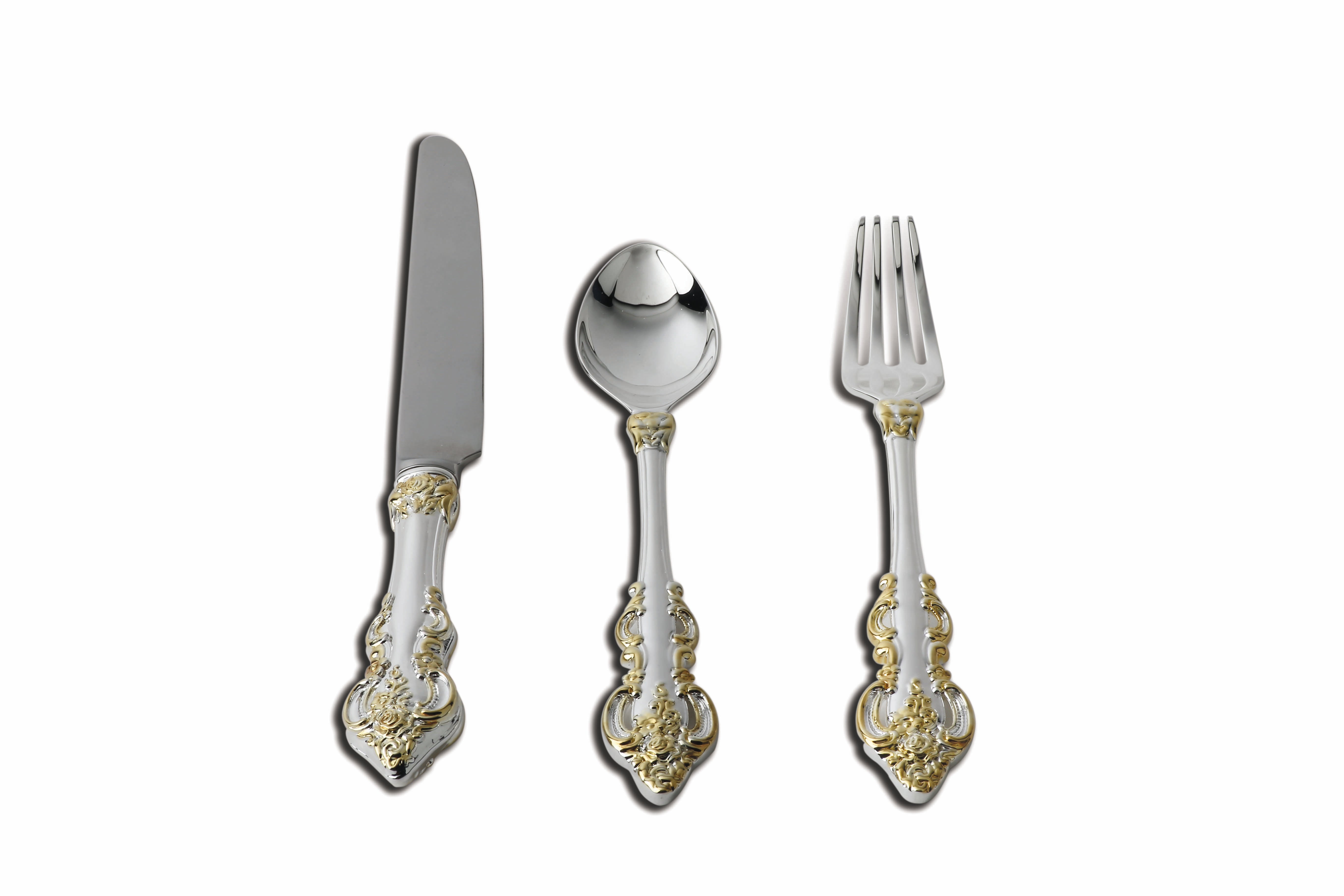 Queens Opulence 3-piece Sterling Silver Flatware Set by Krysaliis