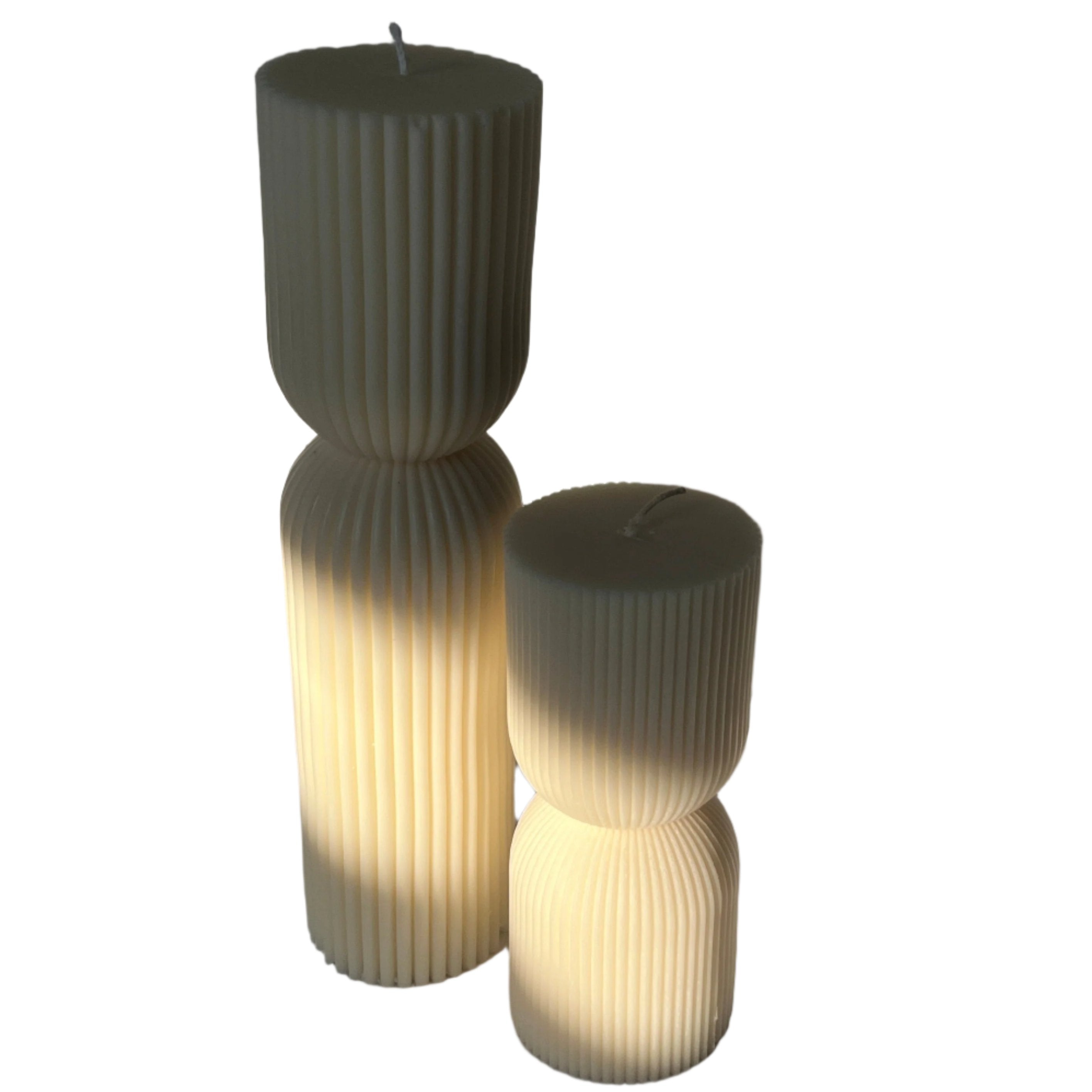 Striped Column Candle | Pillar Soy Decorative Candle