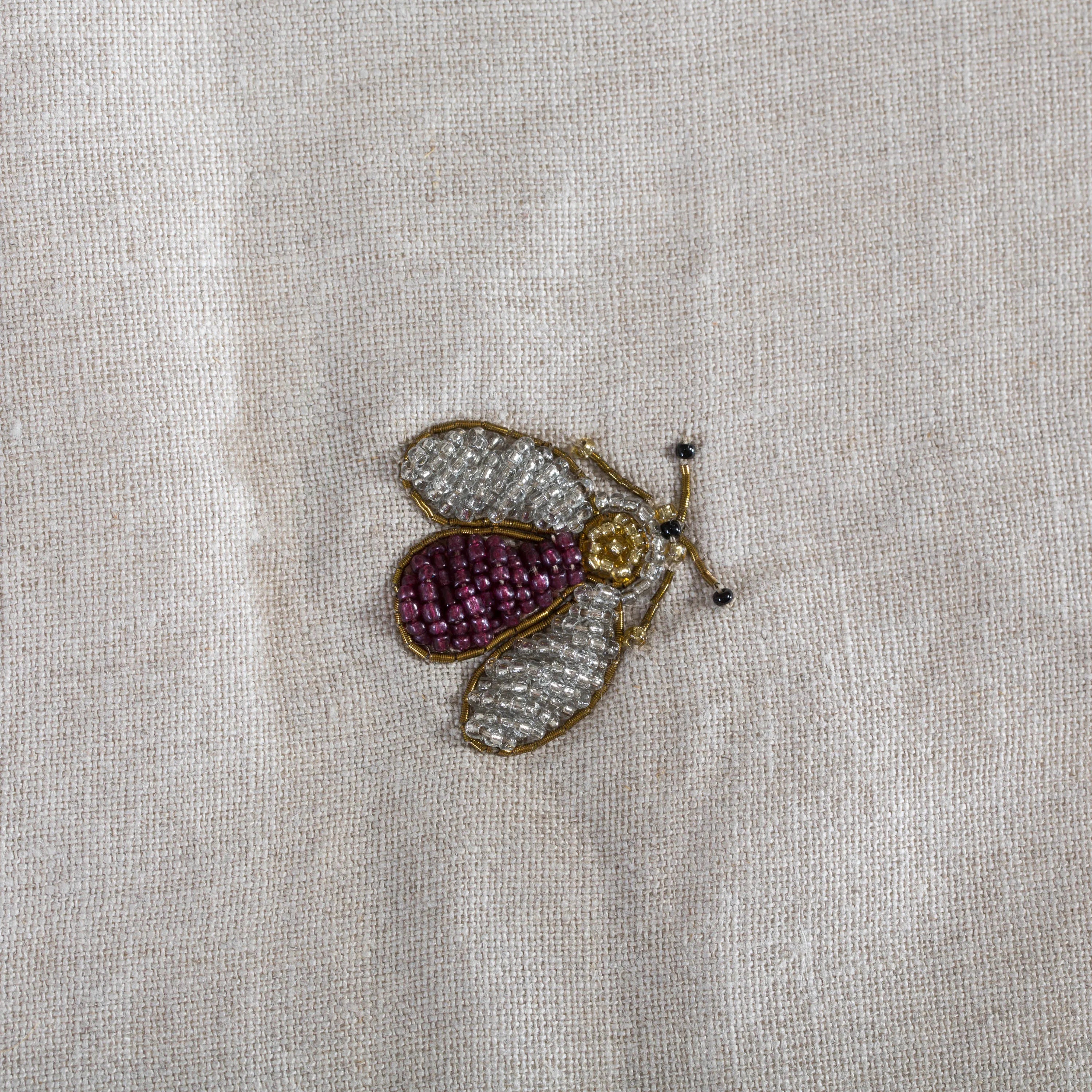 Embroidered sparkle bee table runner