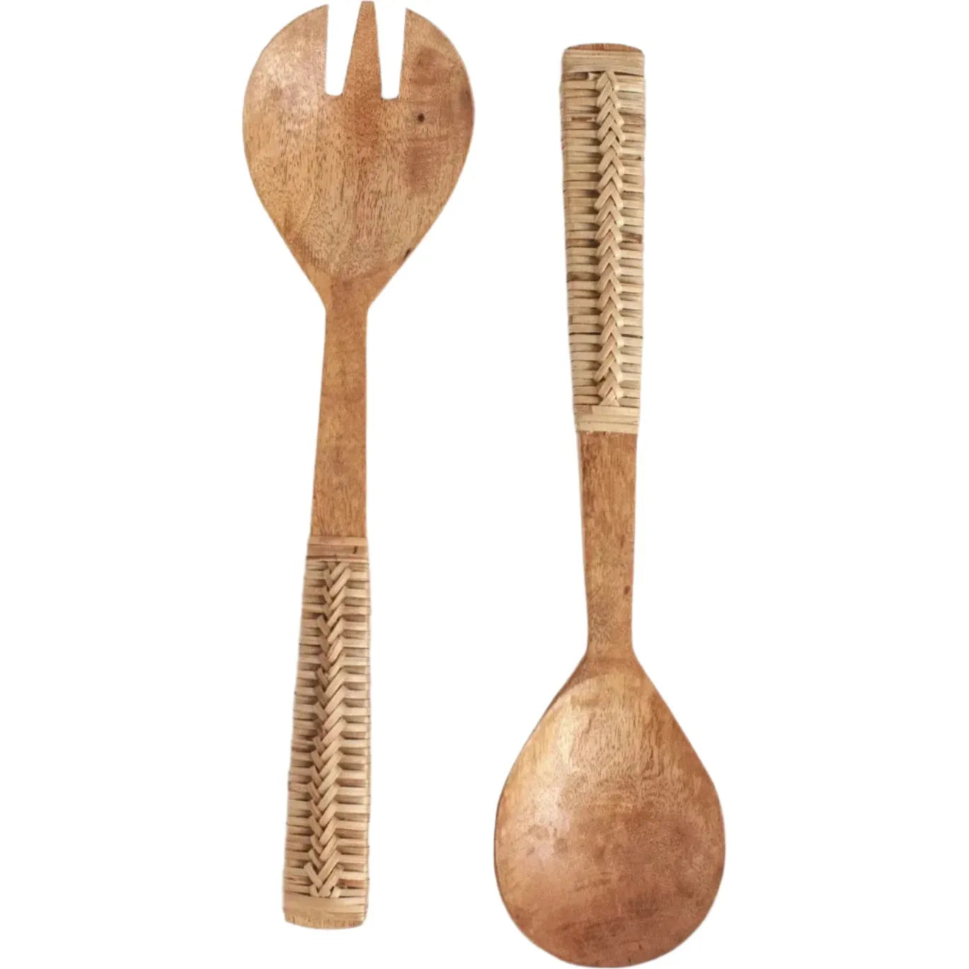 Braided Mango Wood Salad Servers