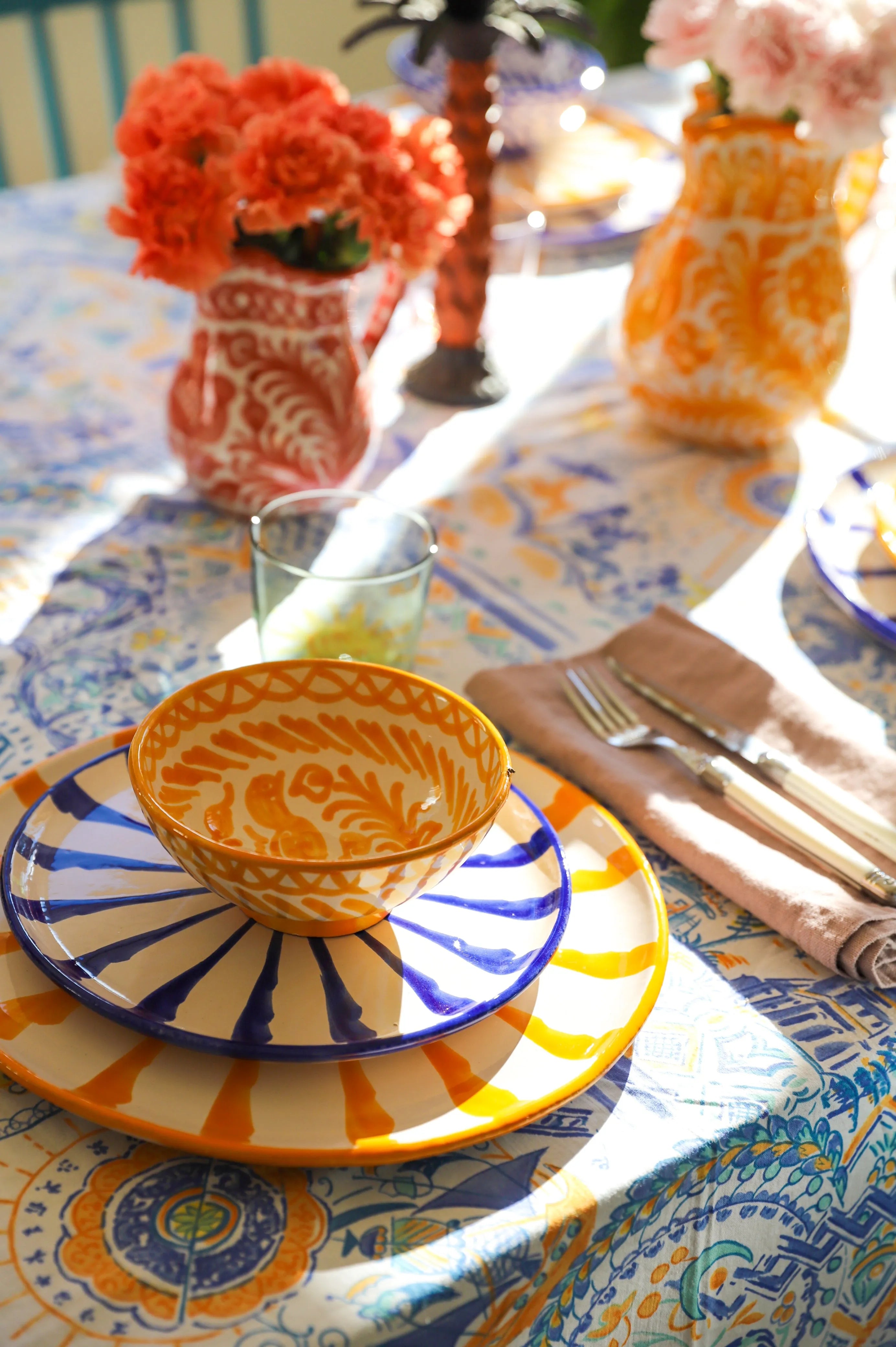 Salad plate with candy cane stripes