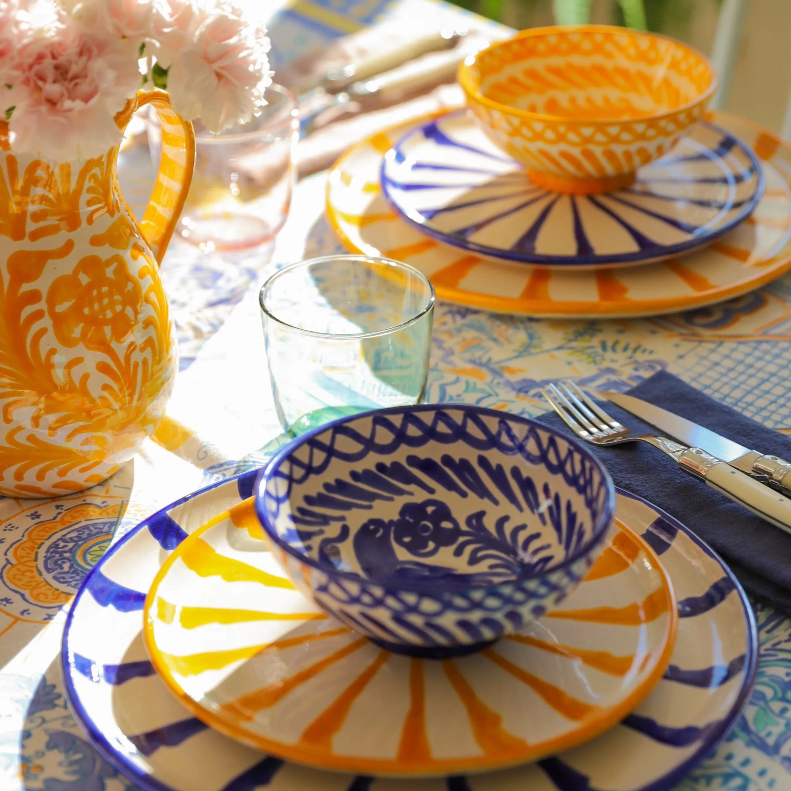 Dinner plate with candy cane stripes