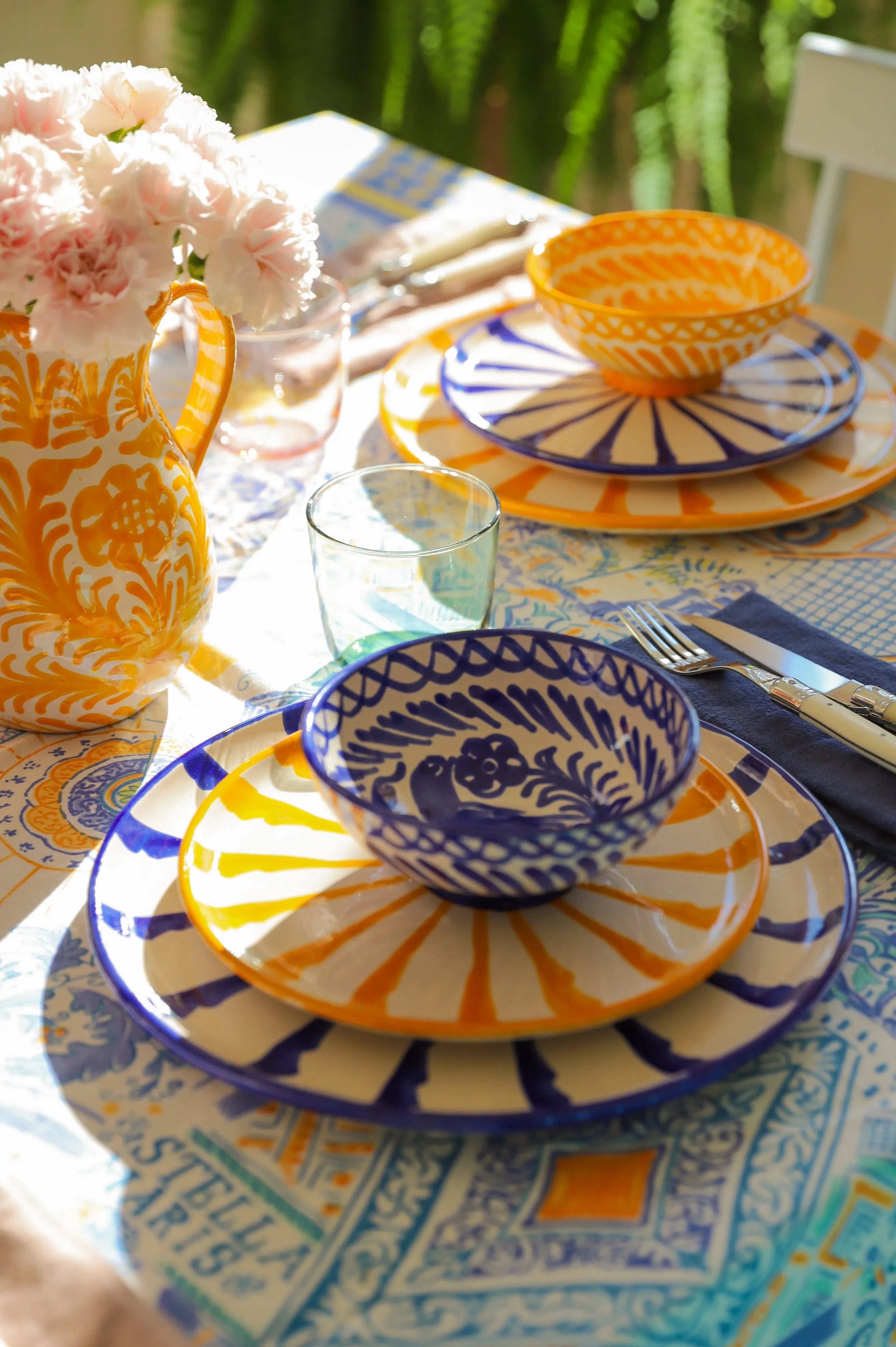 Salad plate with candy cane stripes