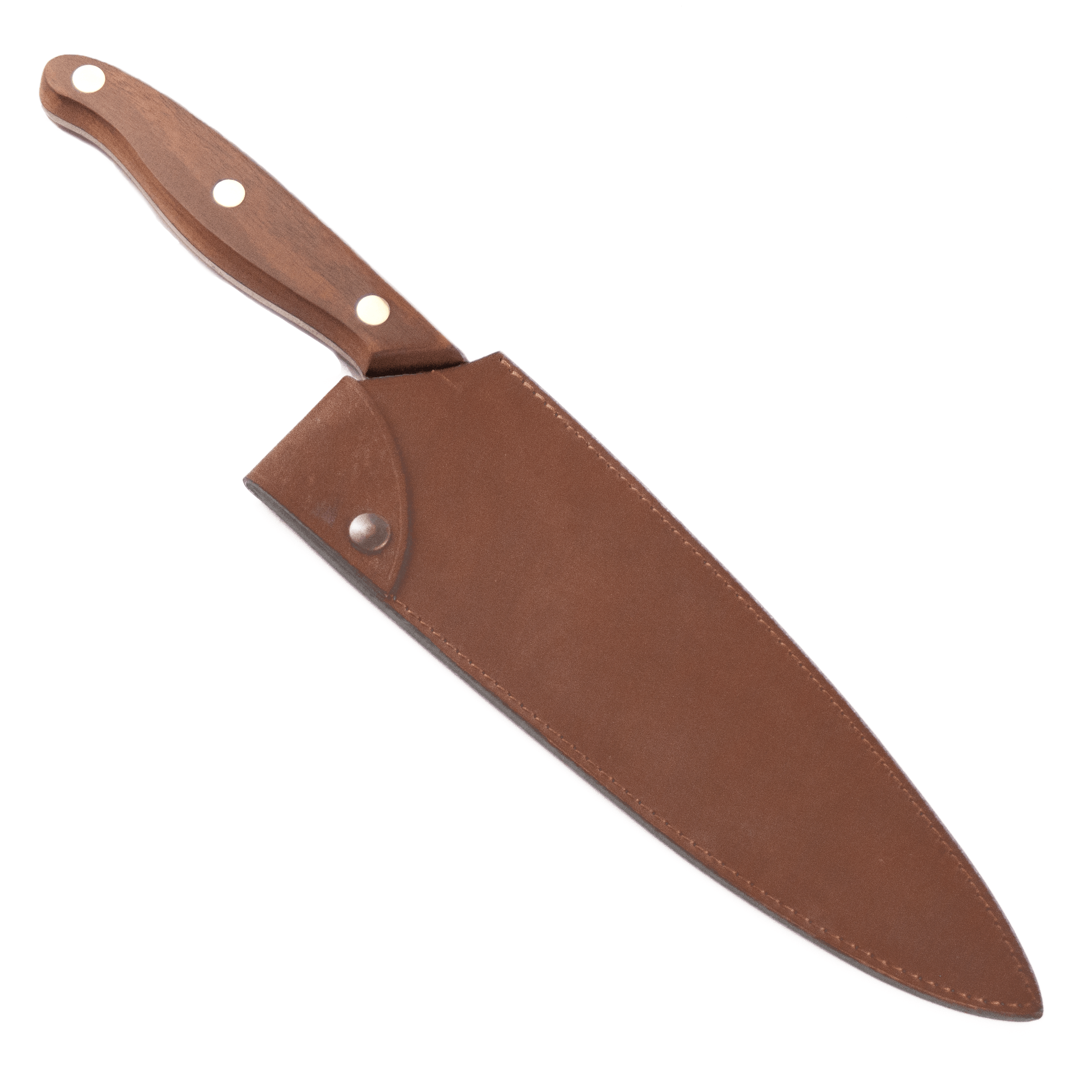 Chef Knife in Carbon Steel with Leather Sheath