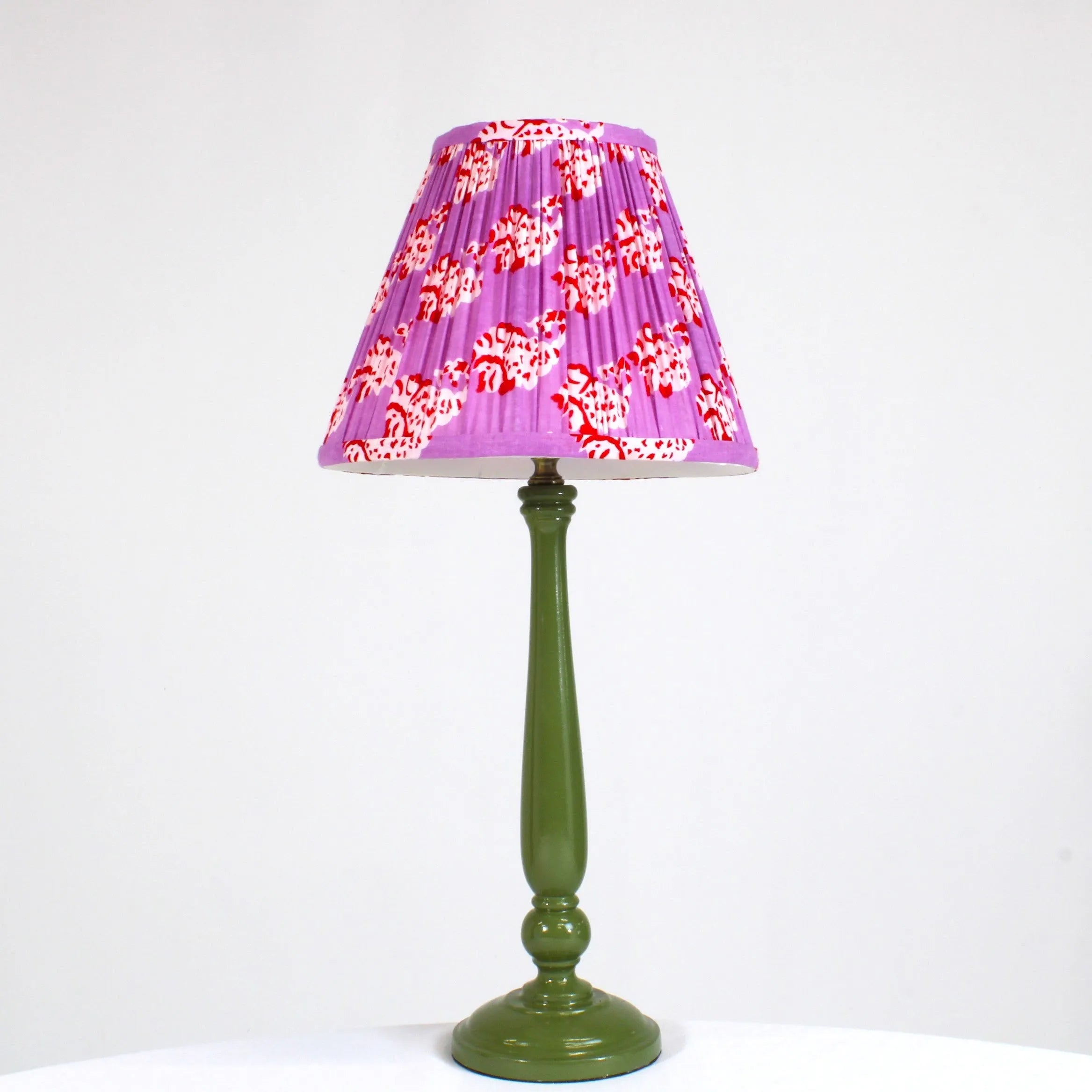 Gathered Fabric Lampshade - Empire in Paisley and Love