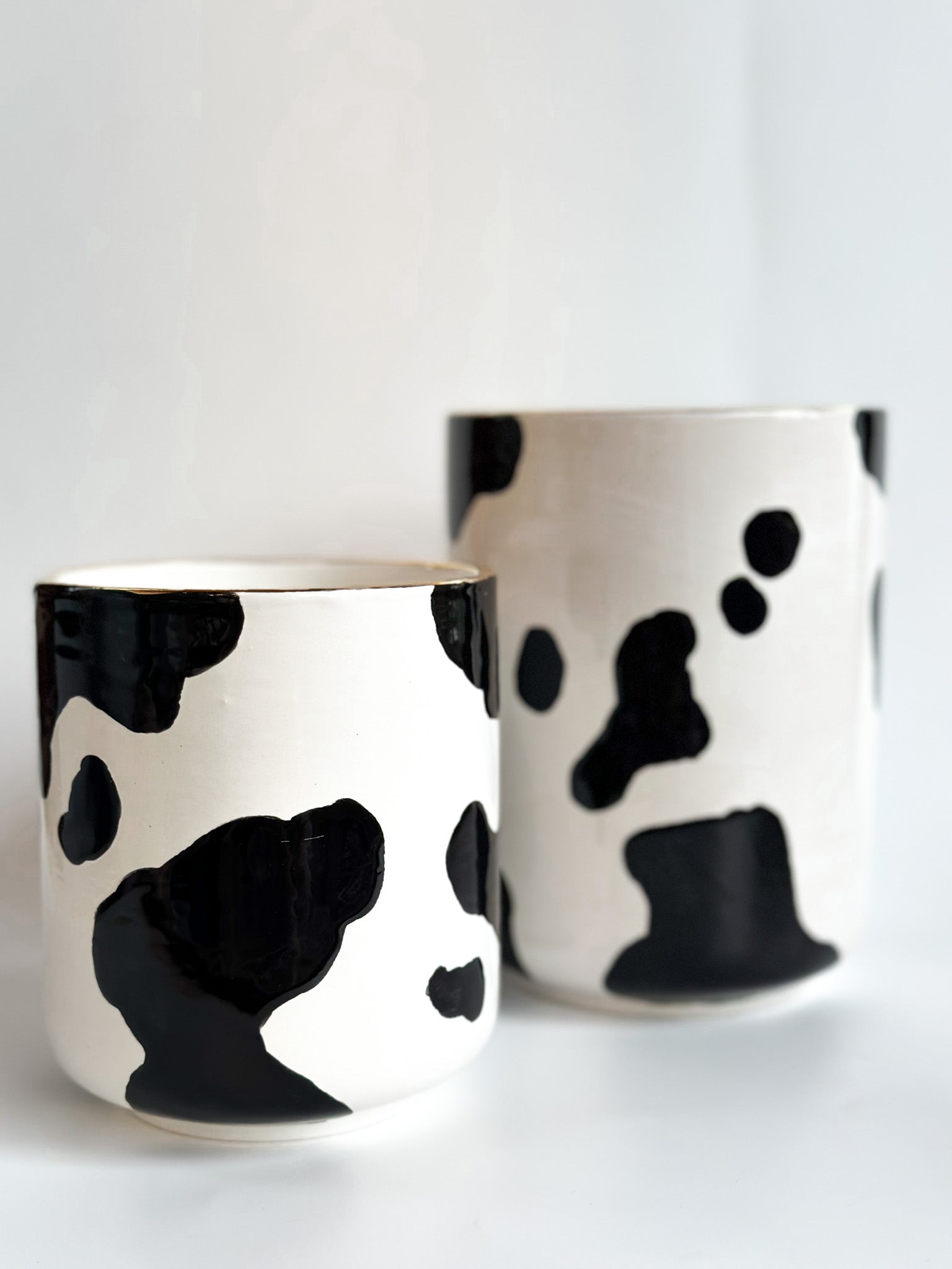 Cow Print Large Vase/Utensil Holder