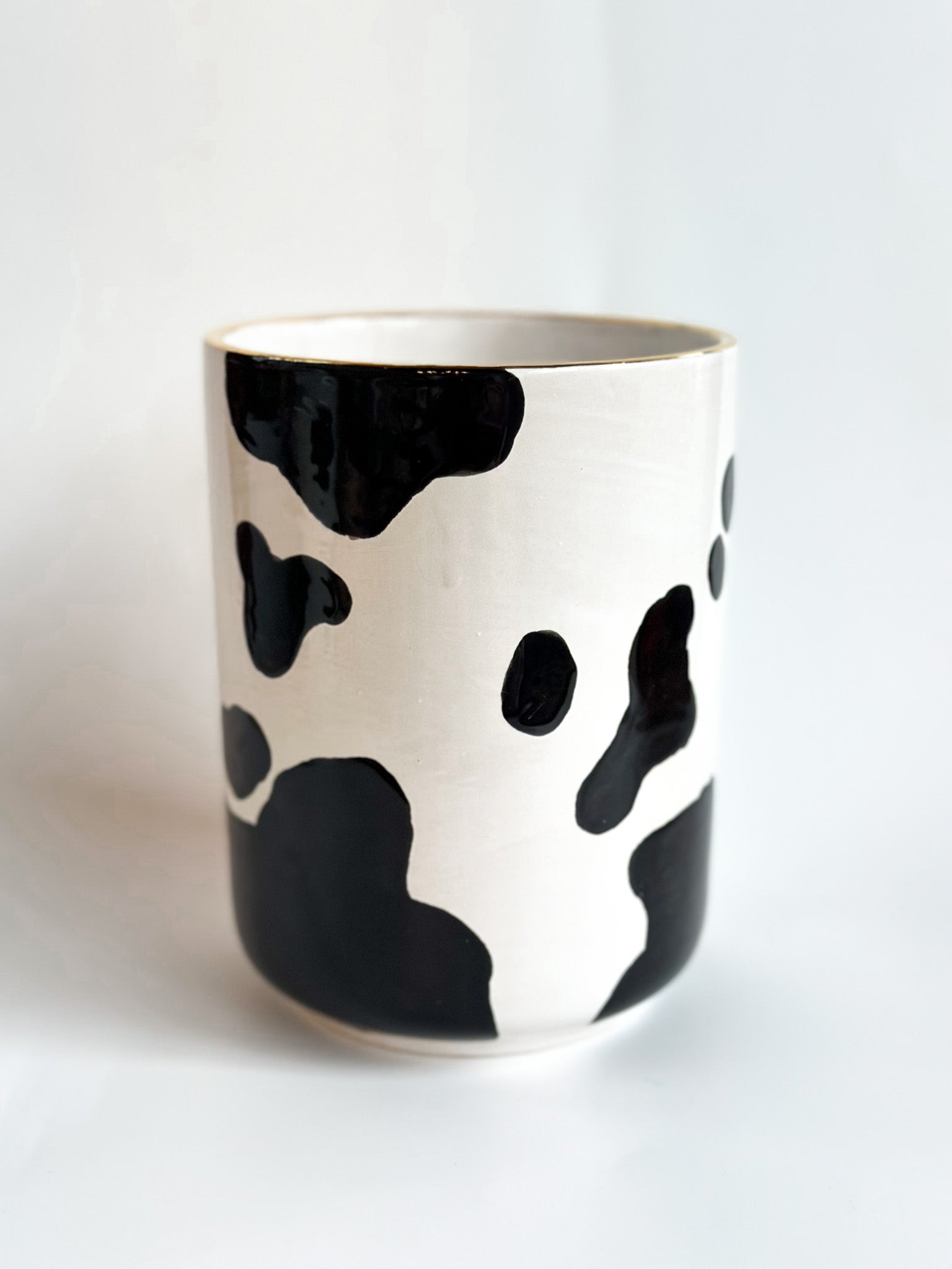 Cow Print Large Vase/Utensil Holder