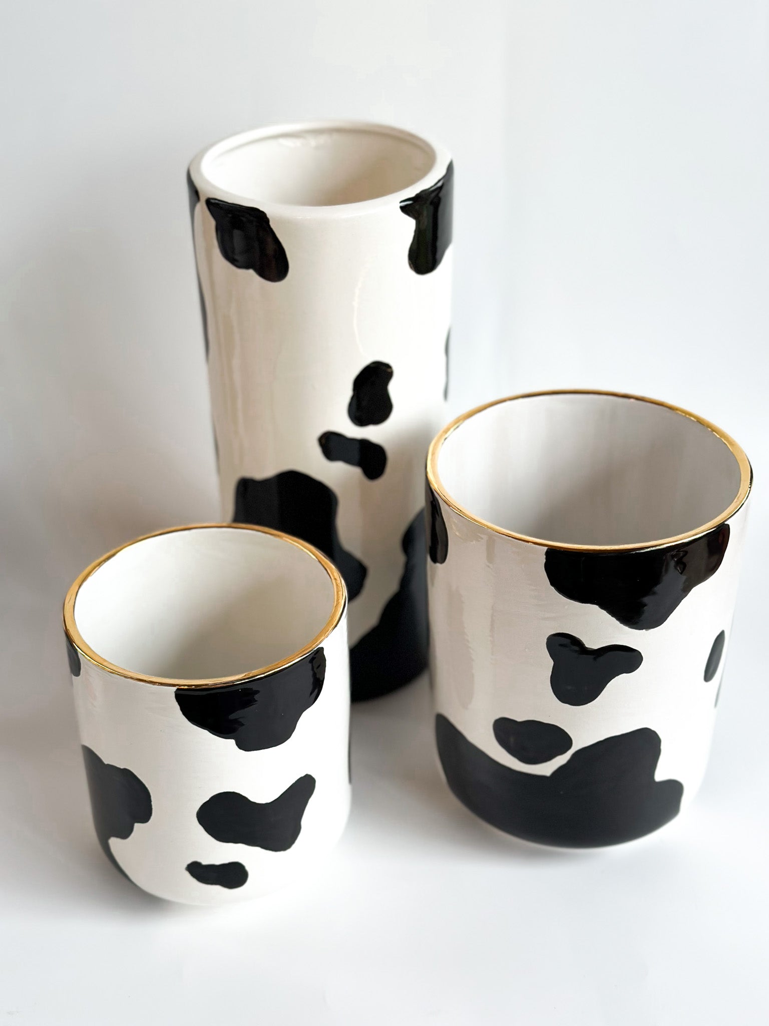 Cow Print Column Vase