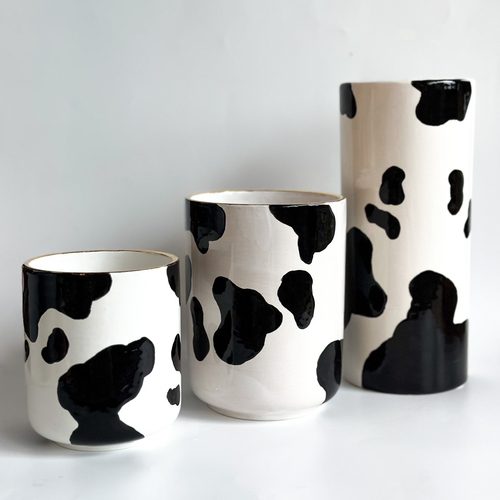 Cow Print Large Vase/Utensil Holder