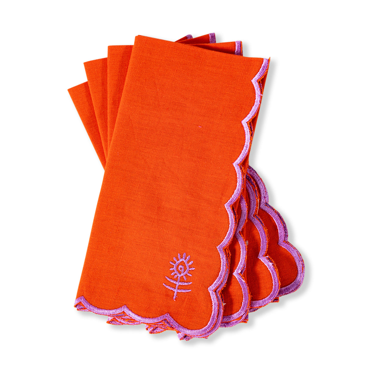 Icon Linen Napkins S/4 - Orange + Lilac