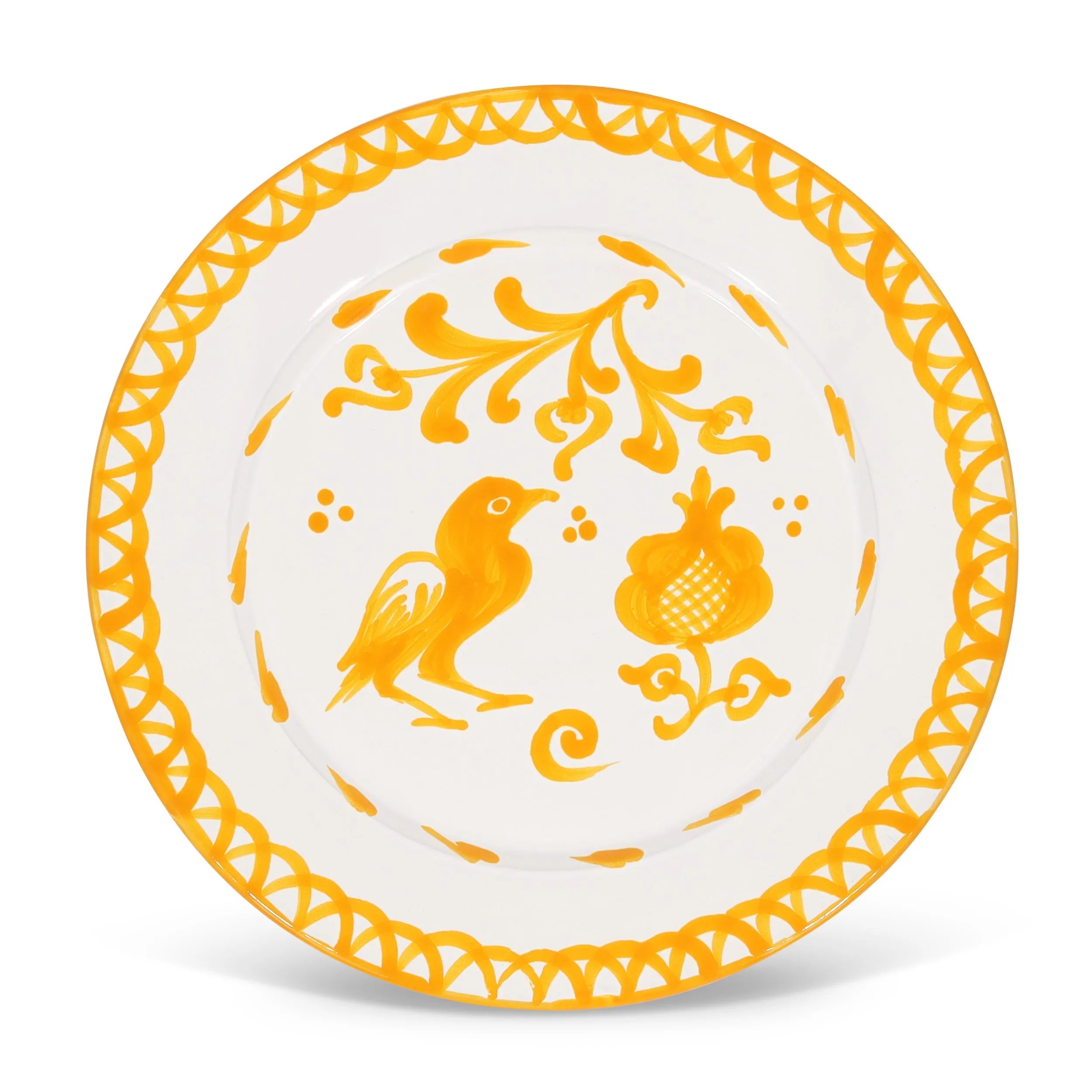 Dinner plate with hand painted designs