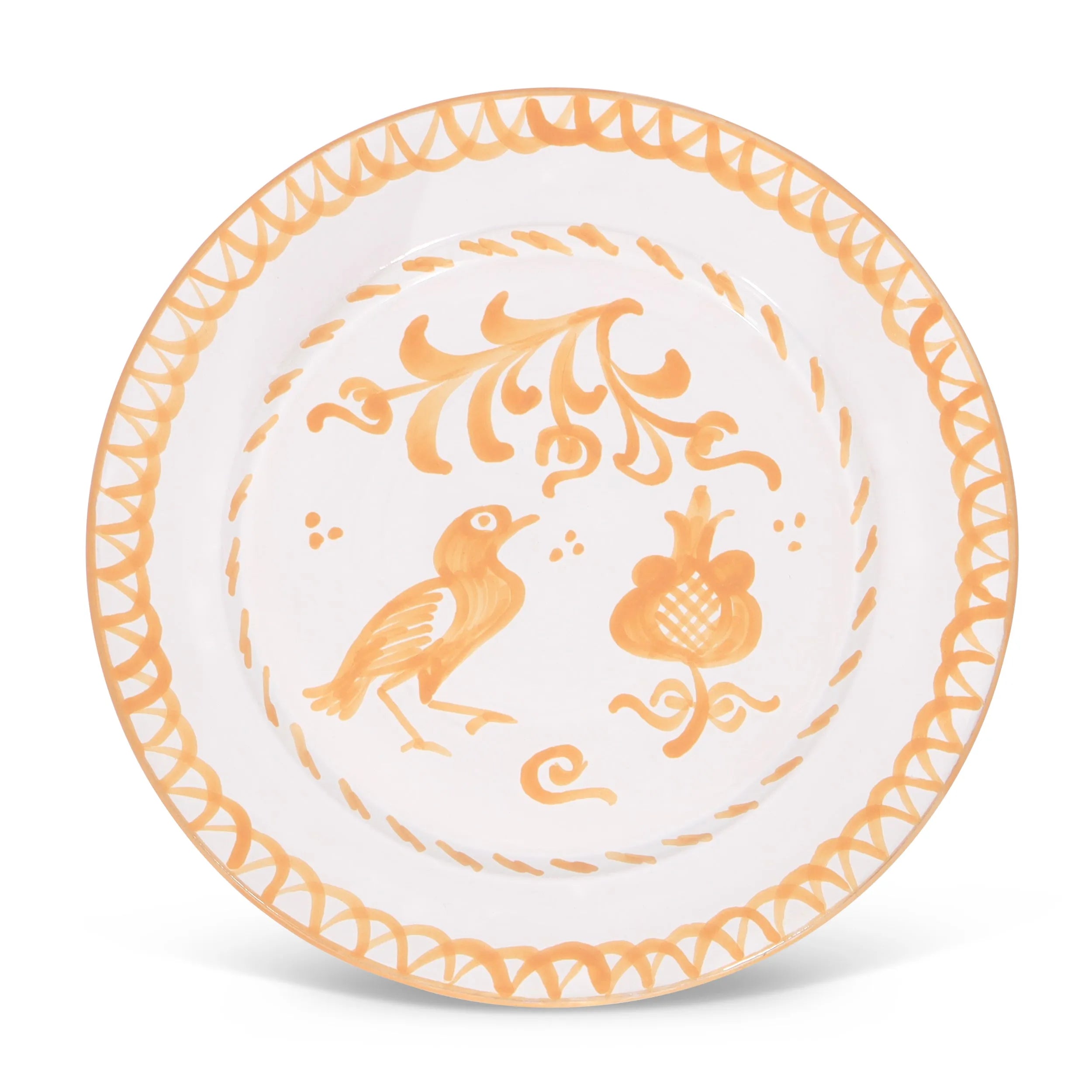 Dinner plate with hand painted designs