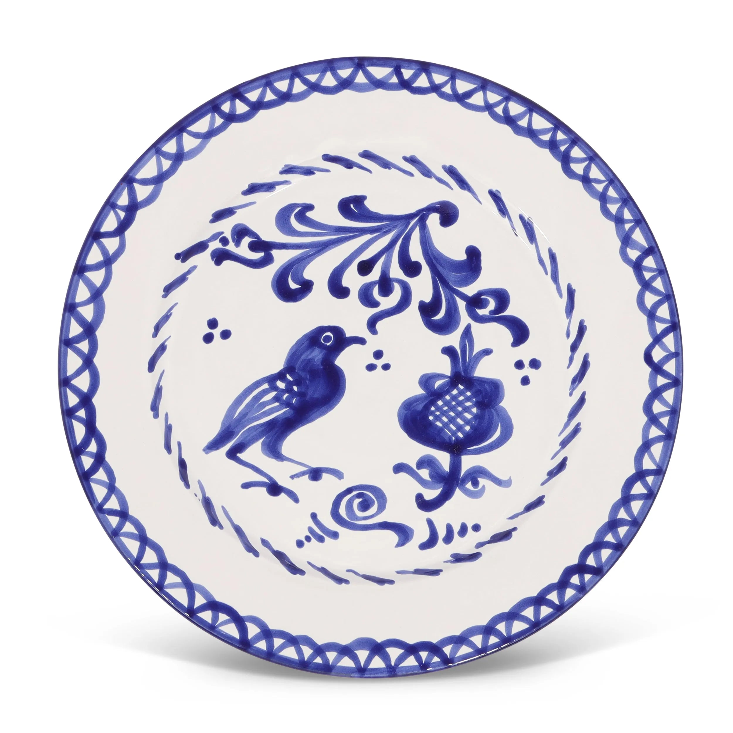 Dinner plate with hand painted designs