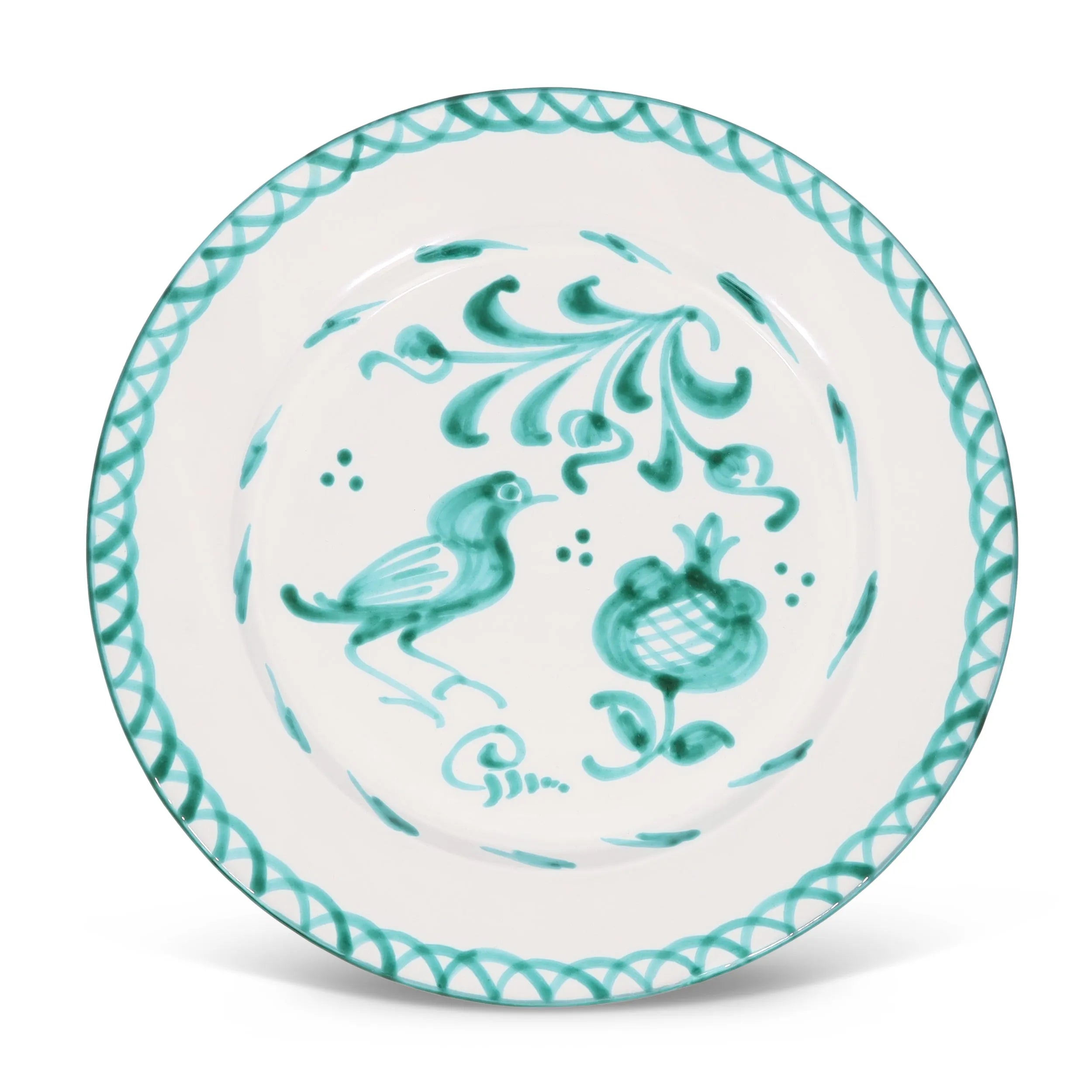 Dinner plate with hand painted designs