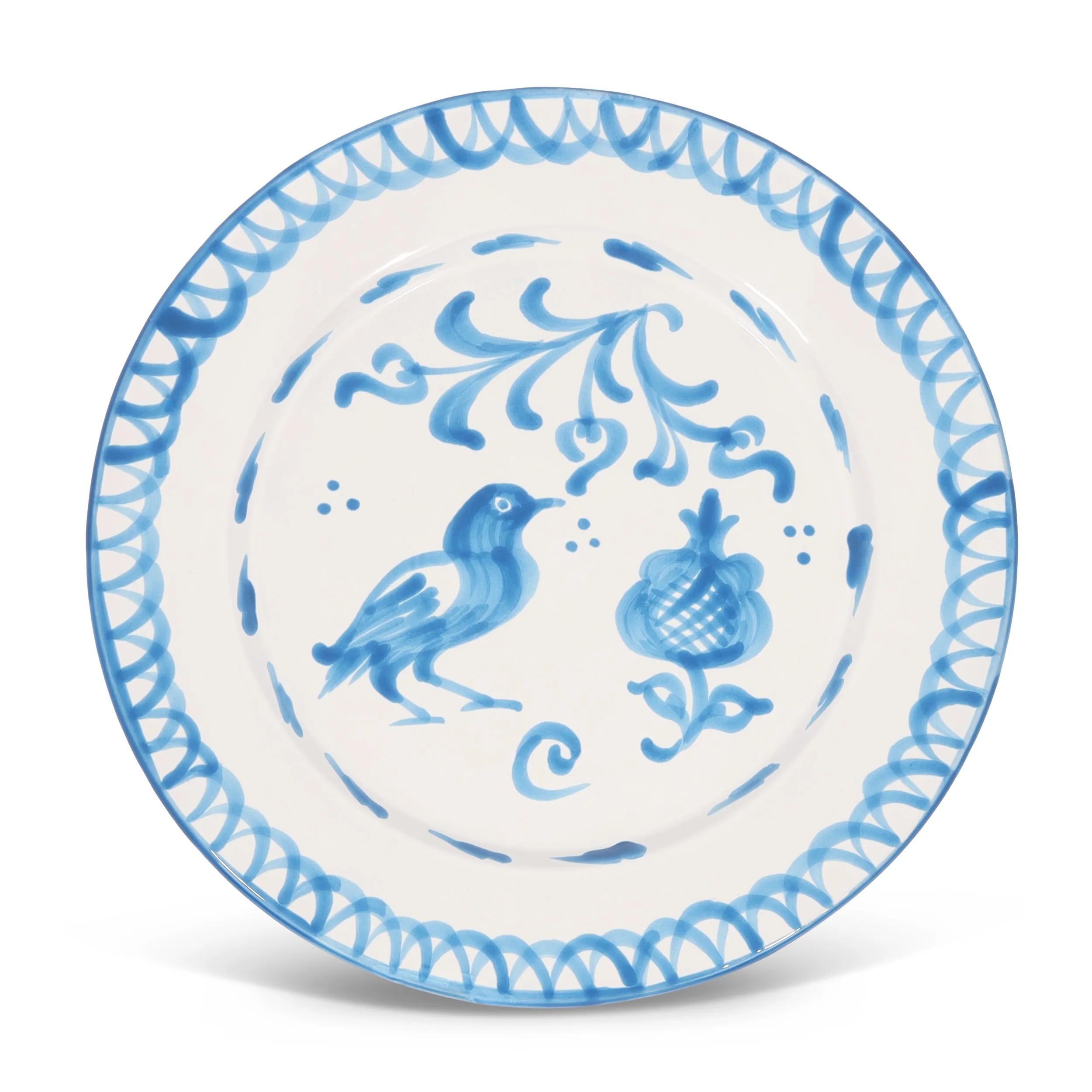 Dinner plate with hand painted designs