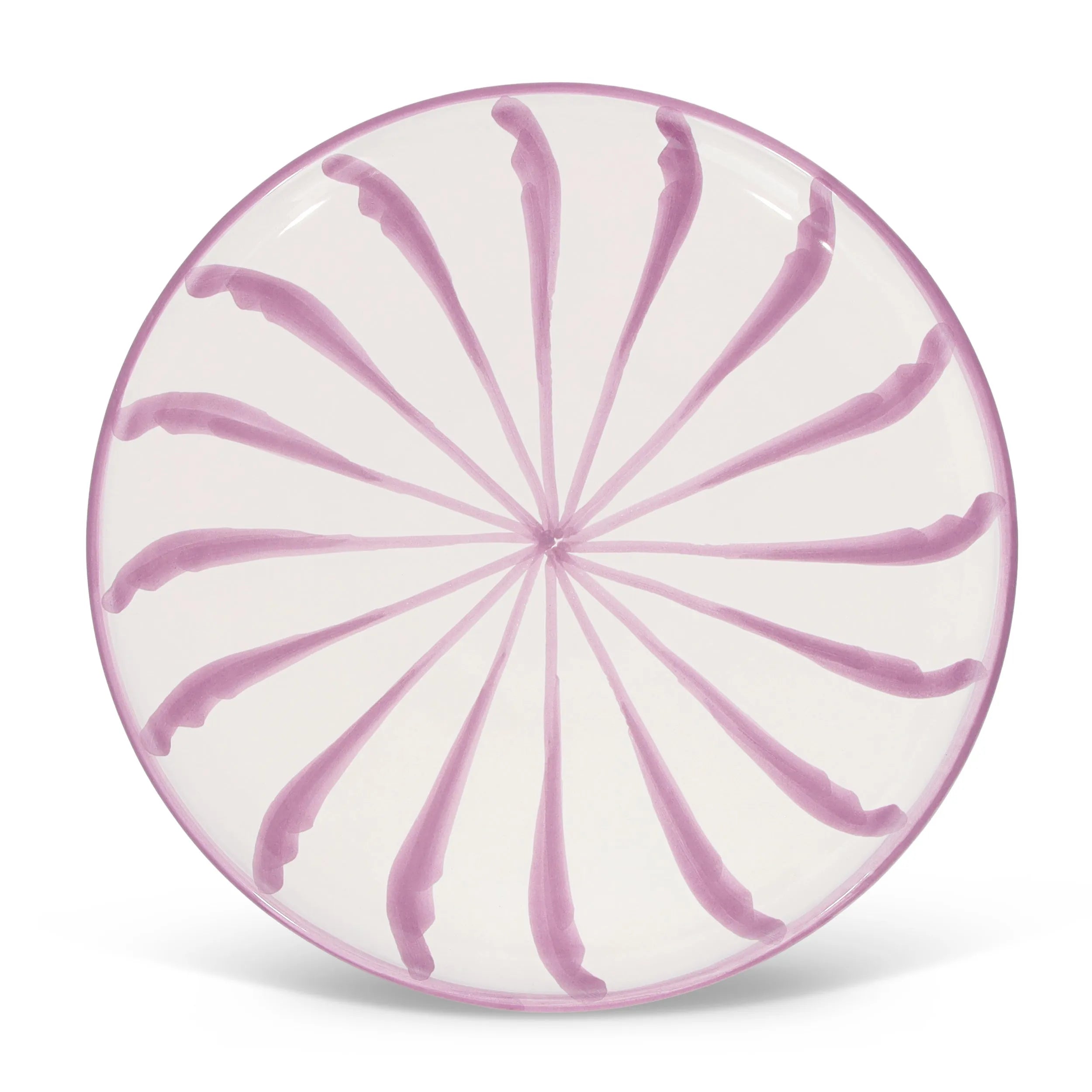 Dinner plate with candy cane stripes