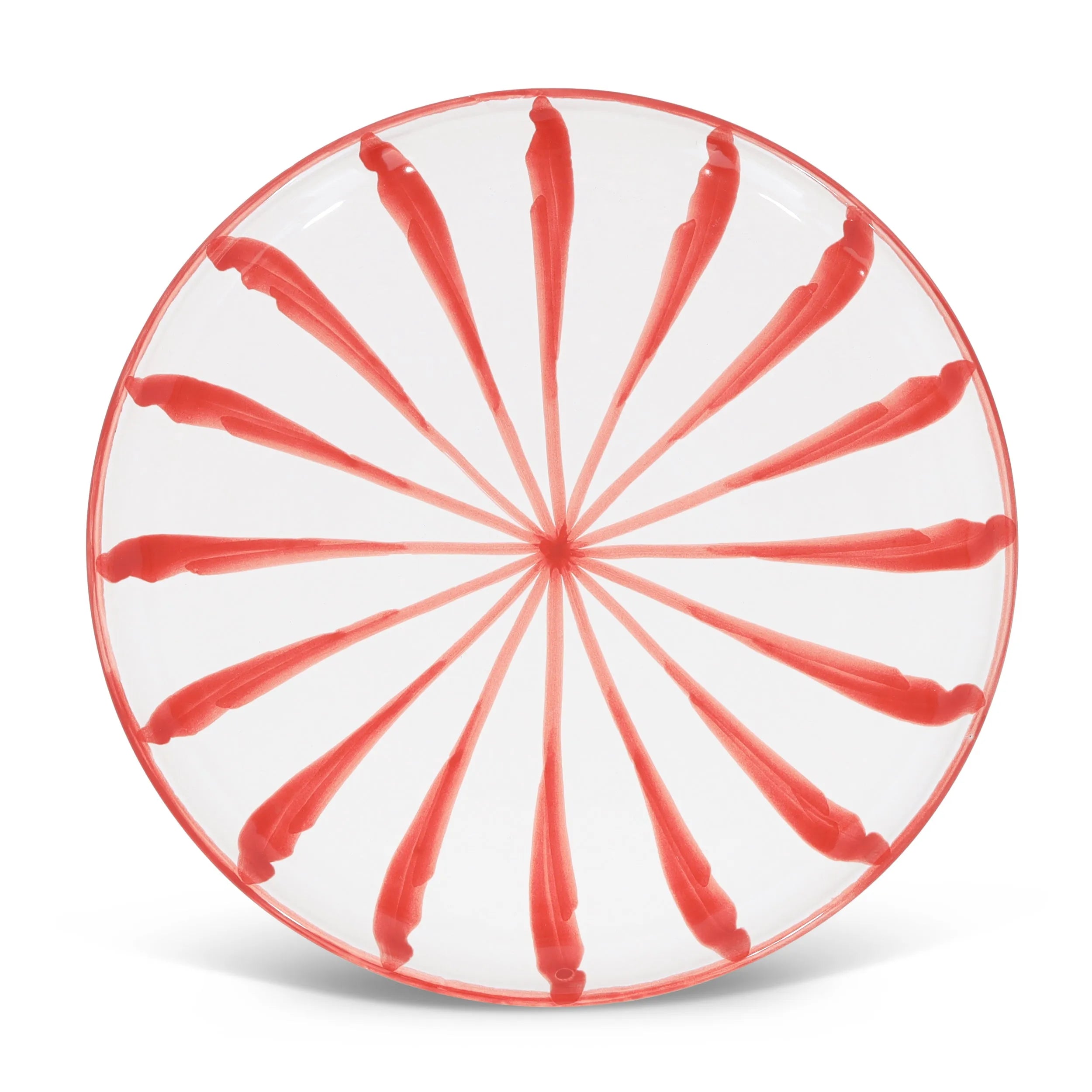 Dinner plate with candy cane stripes