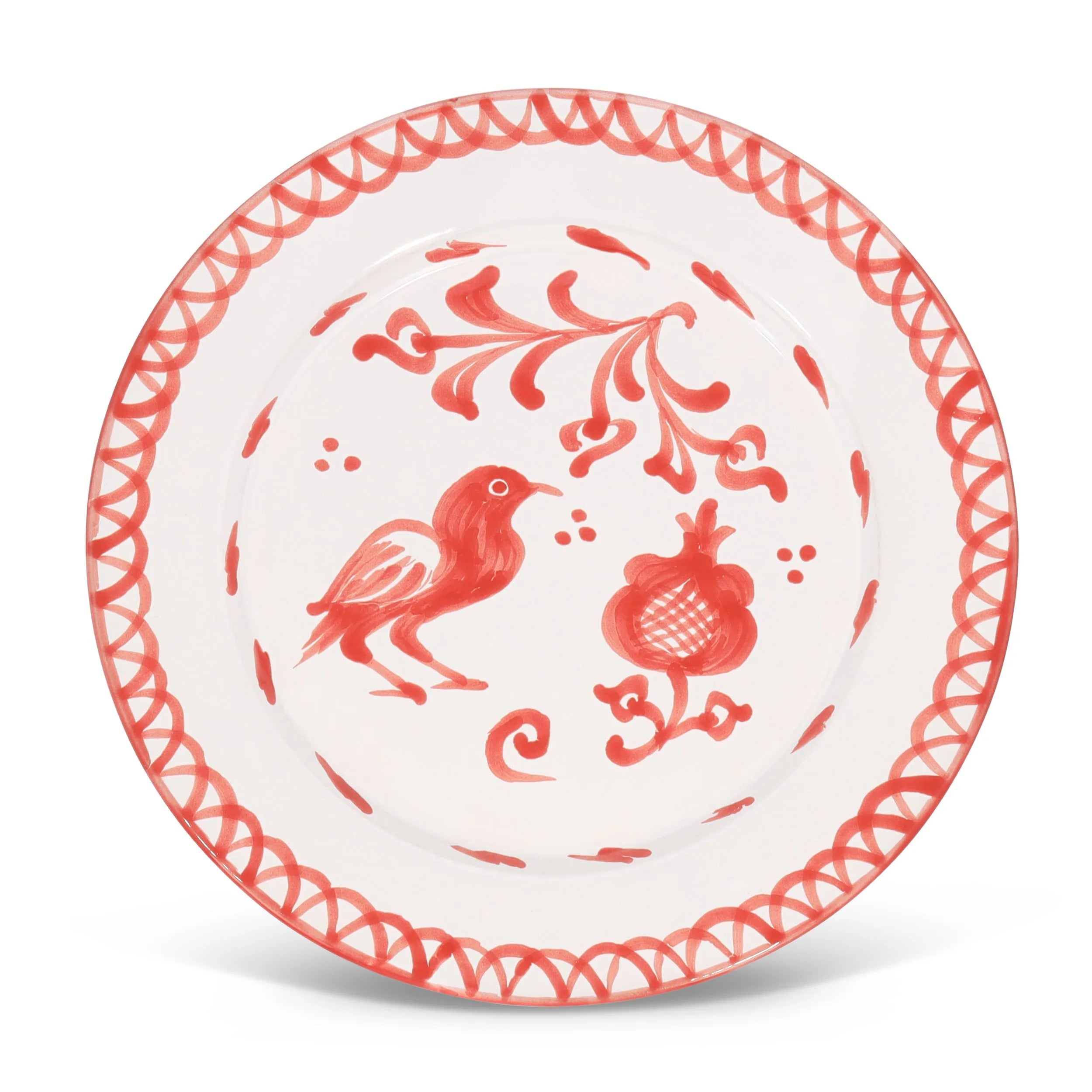 Dinner plate with hand painted designs