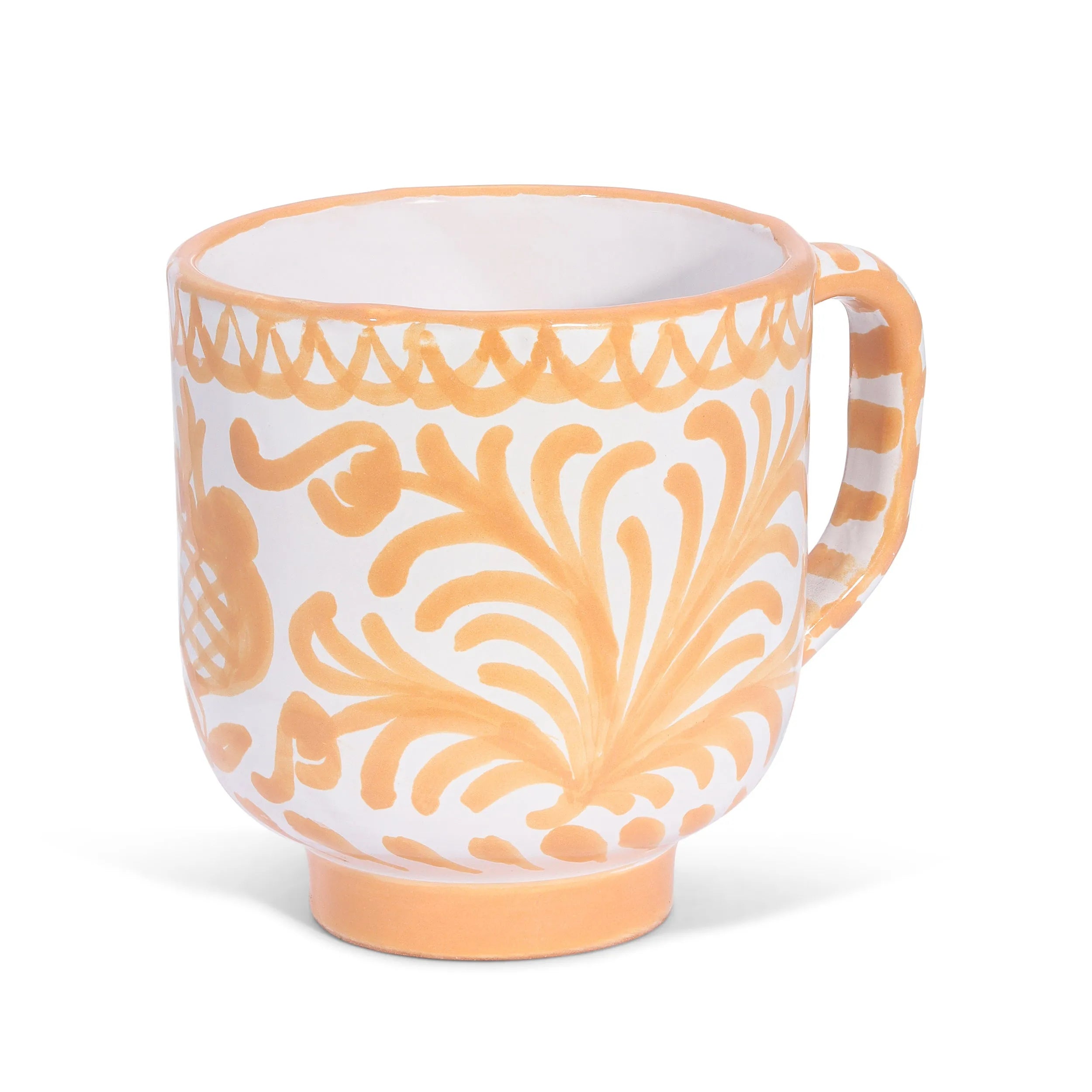 Mug with hand painted designs