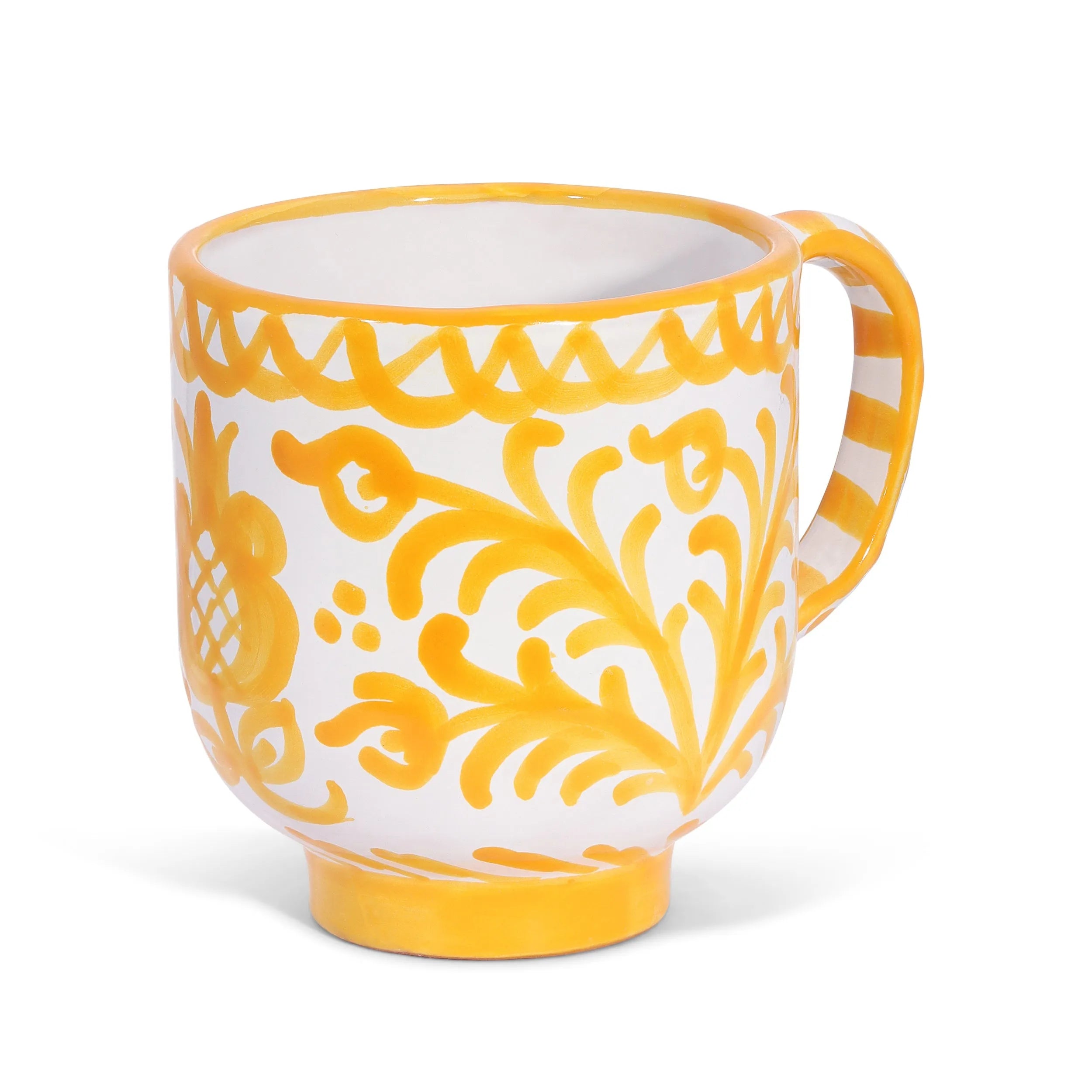 Mug with hand painted designs