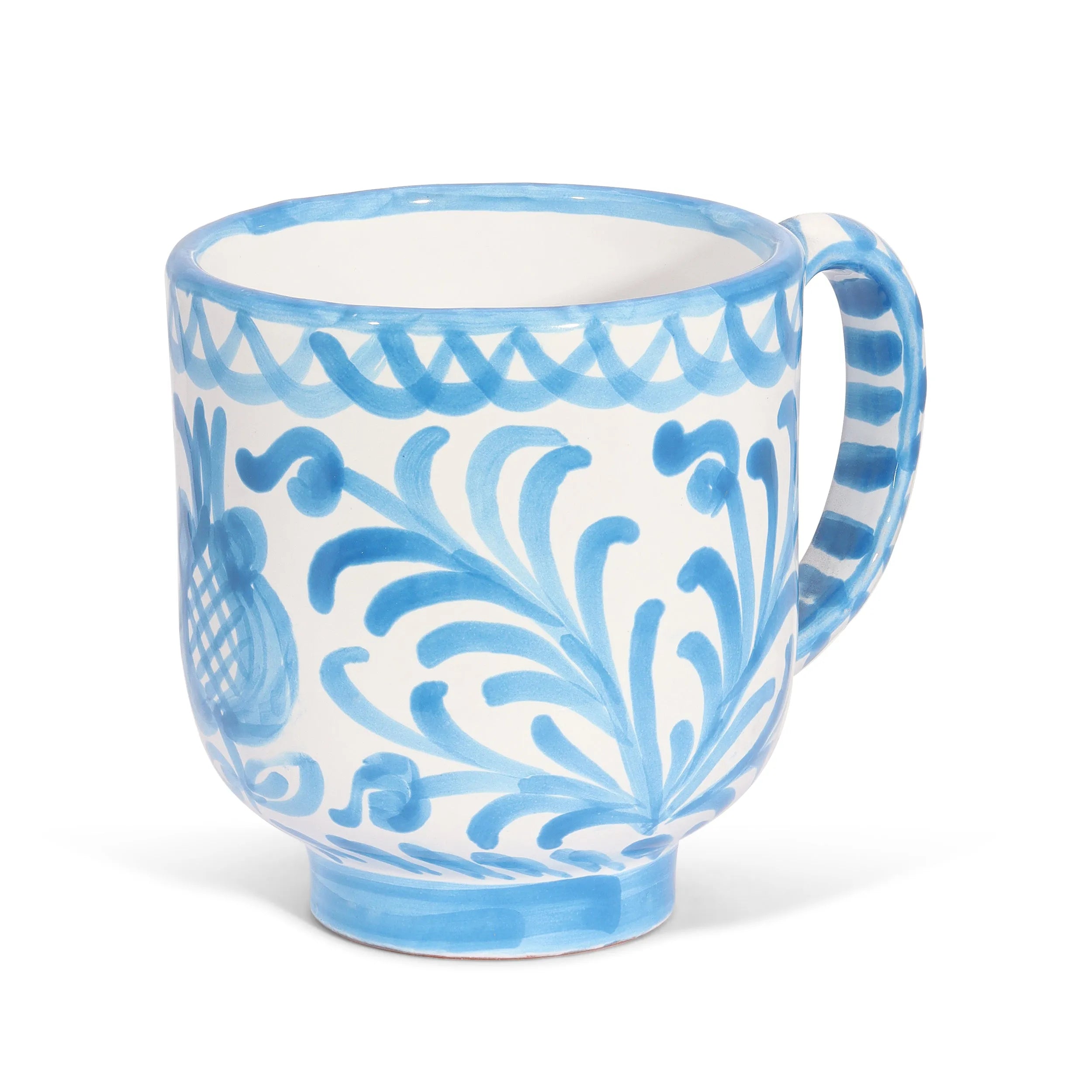 Mug with hand painted designs