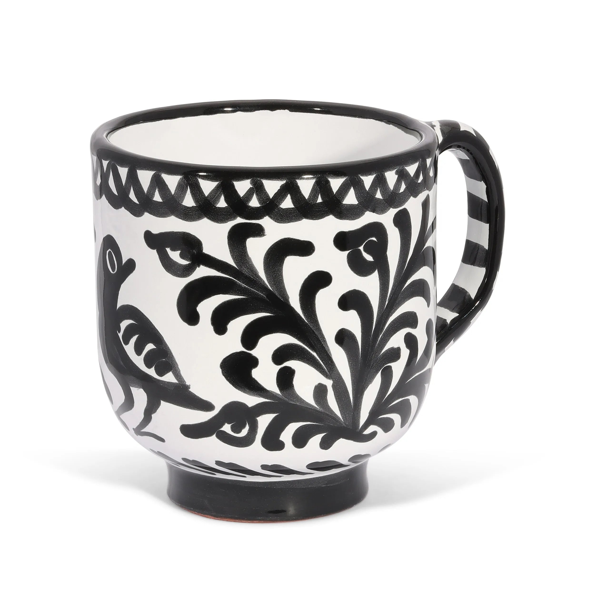 Mug with hand painted designs