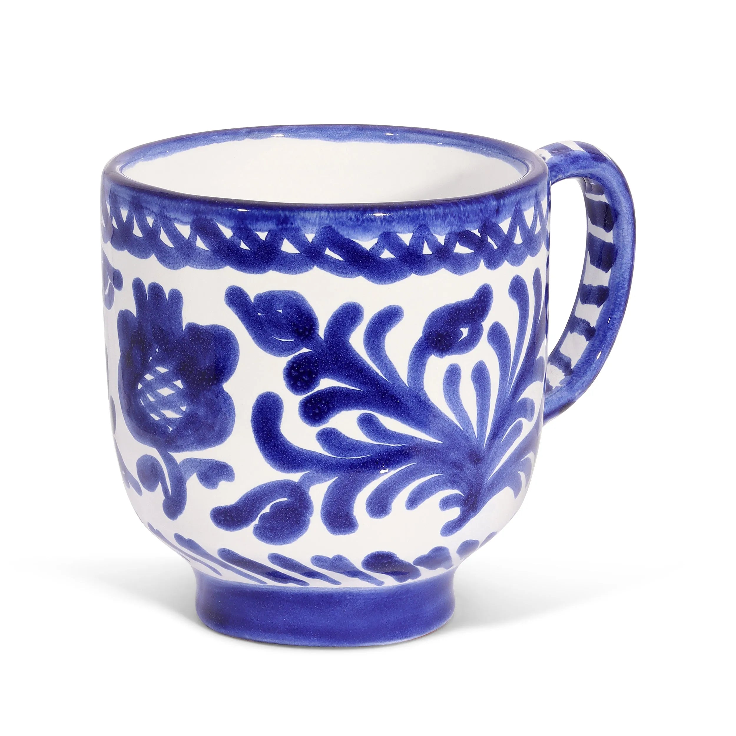 Mug with hand painted designs