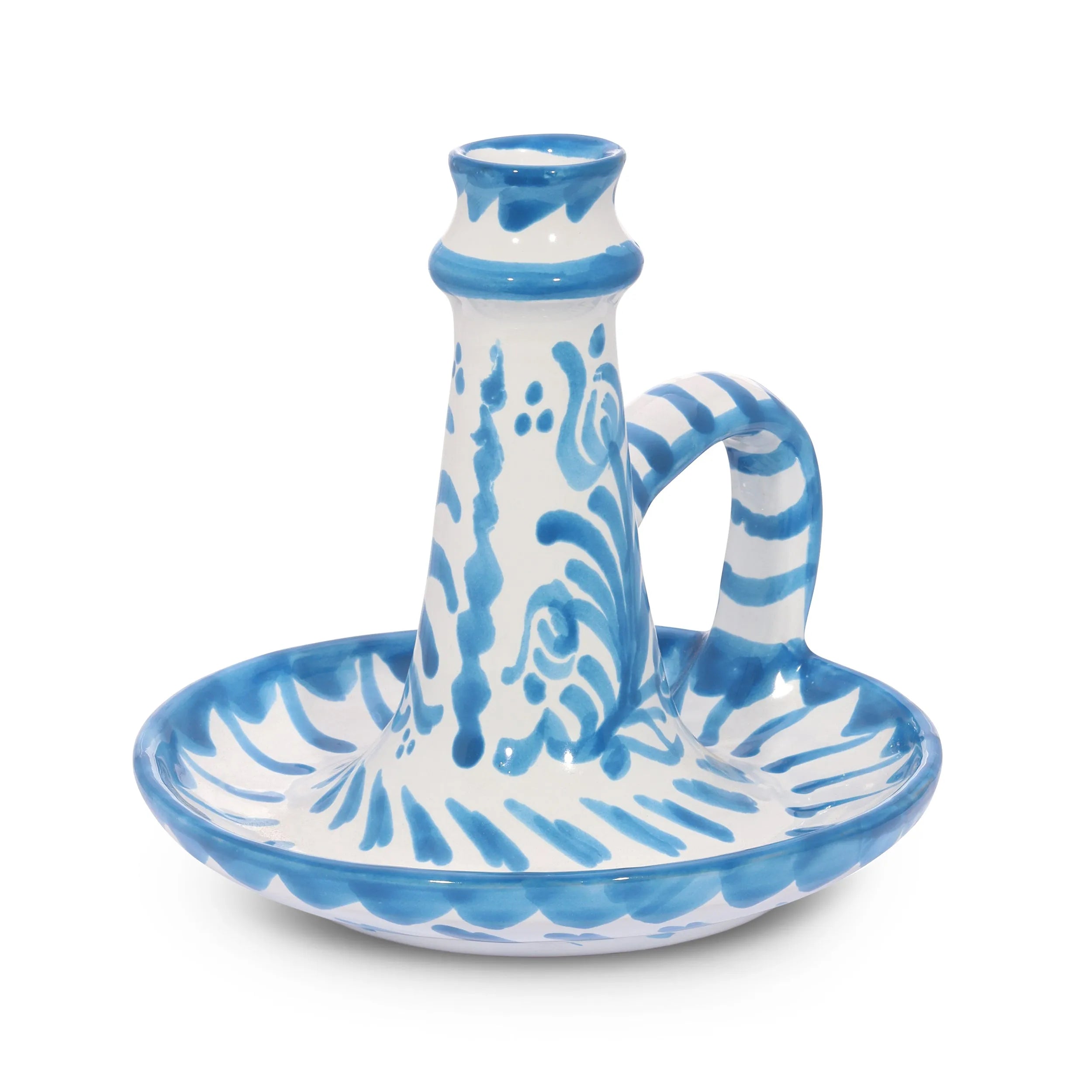 Candlestick with hand painted designs