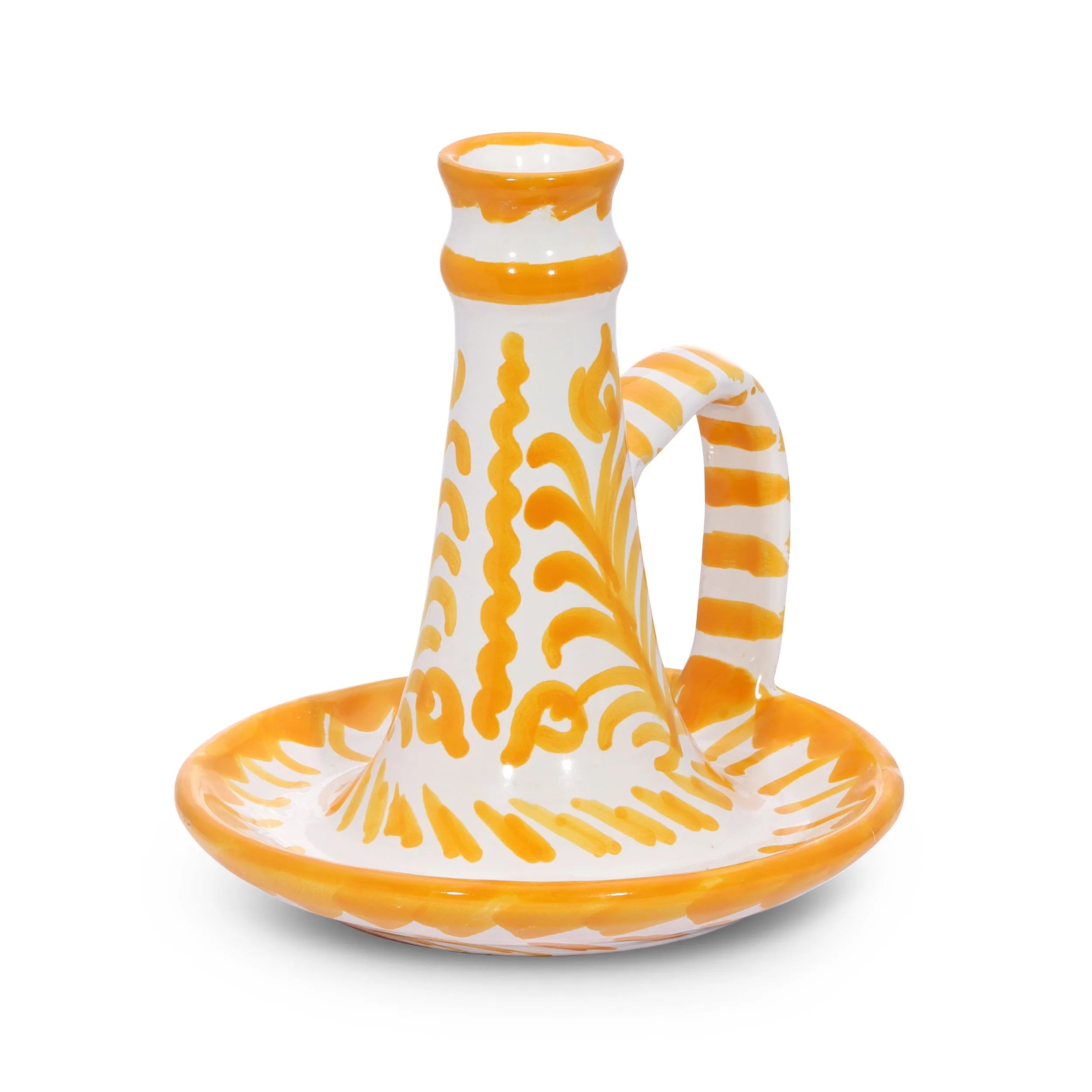 Candlestick with hand painted designs