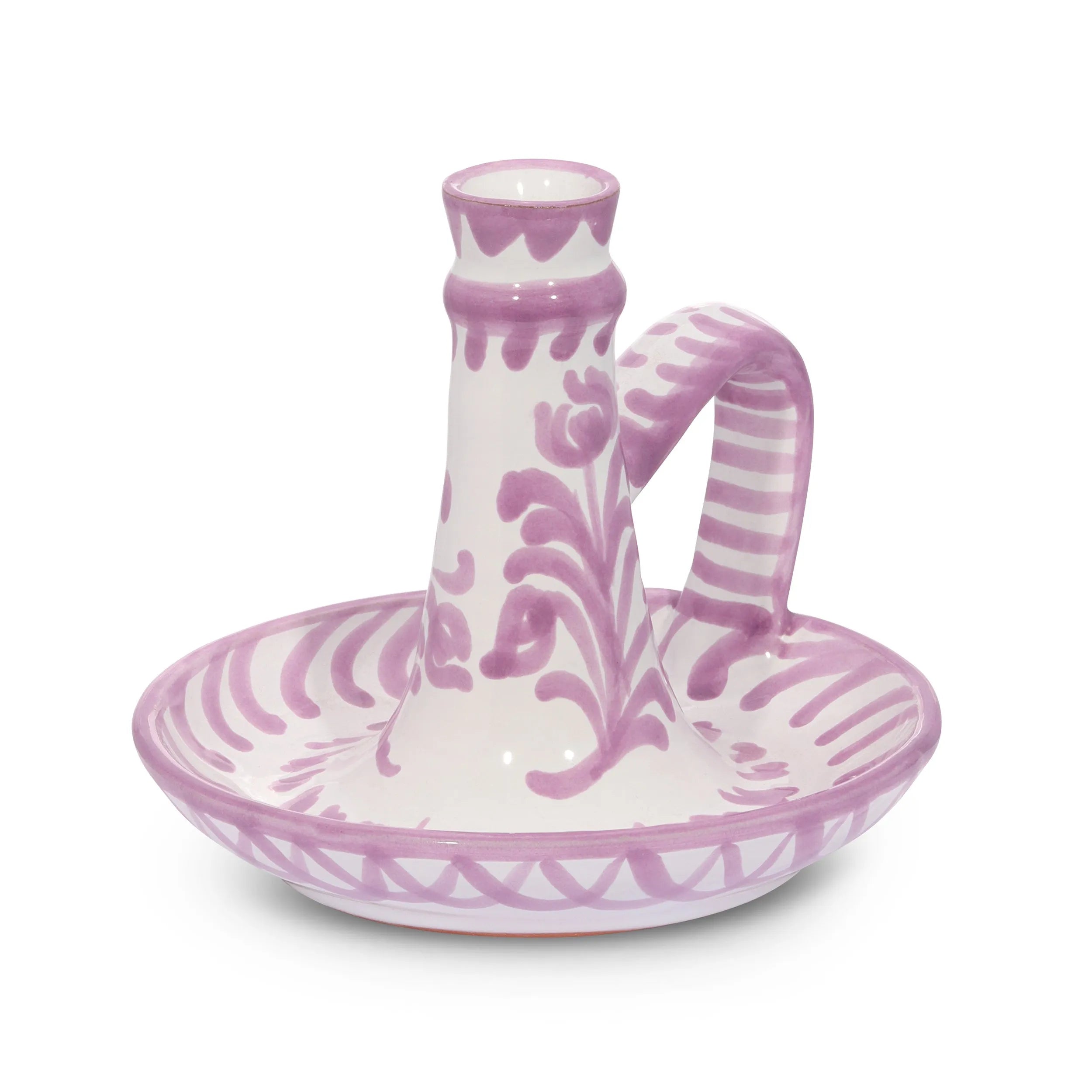 Candlestick with hand painted designs