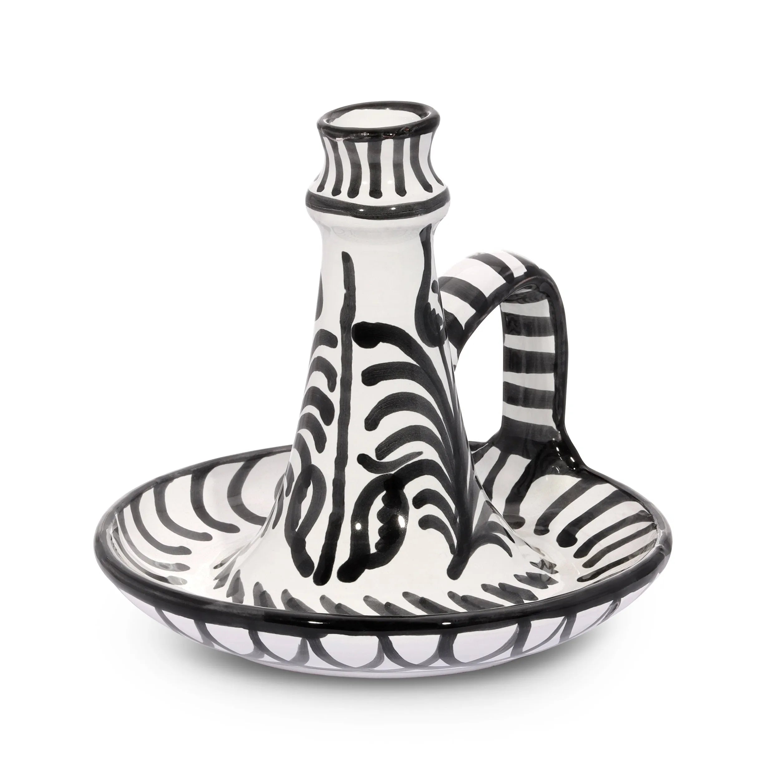 Candlestick with hand painted designs