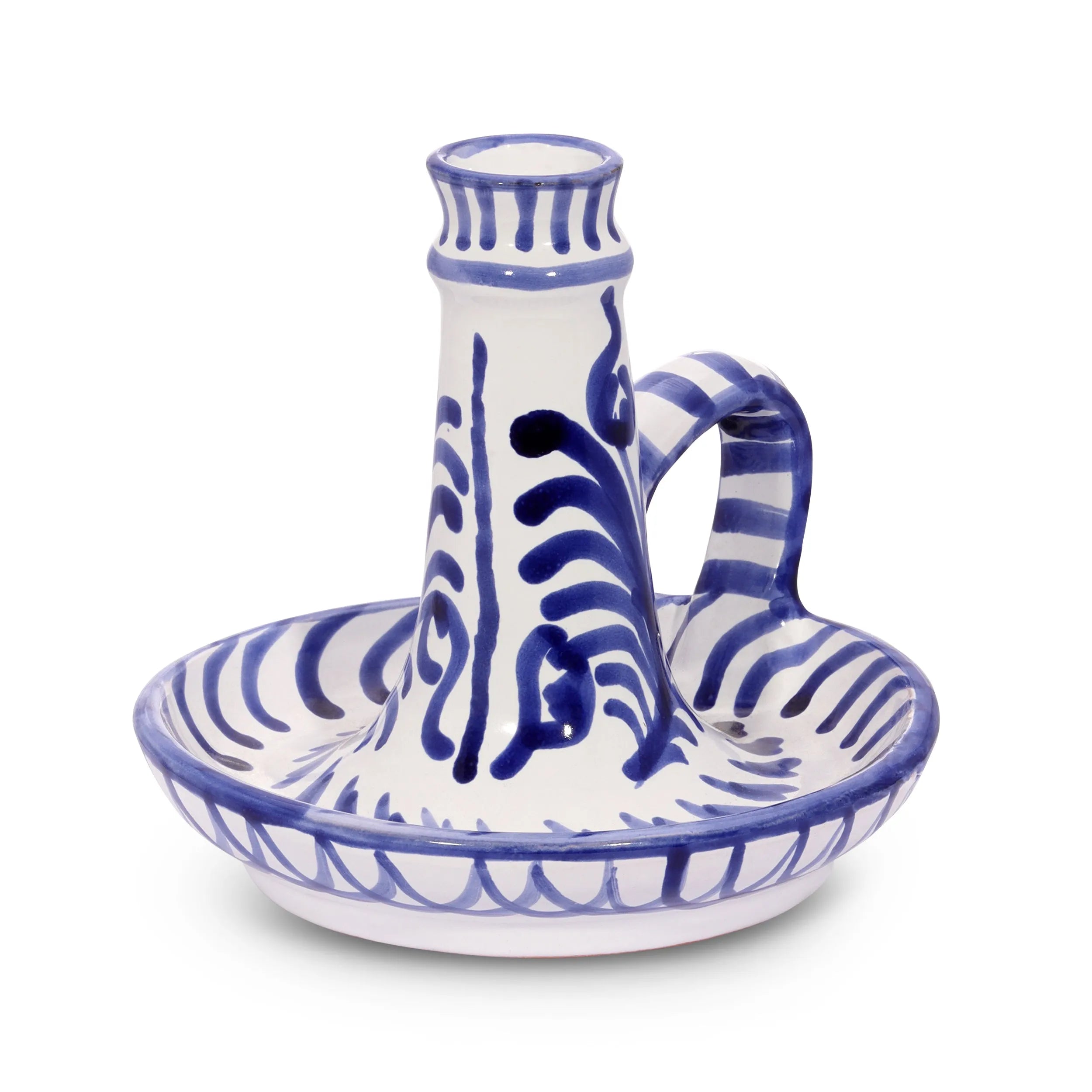 Candlestick with hand painted designs