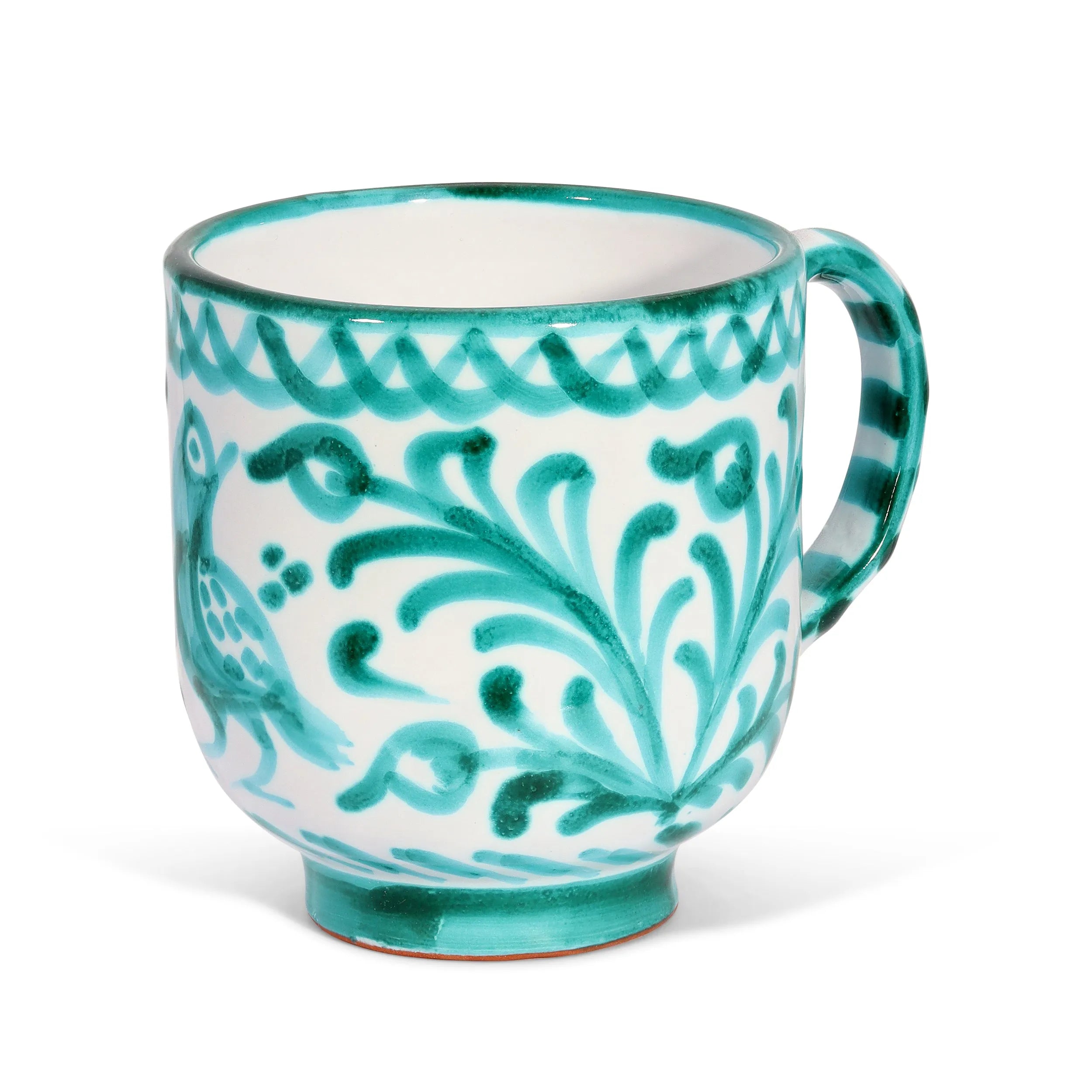 Mug with hand painted designs