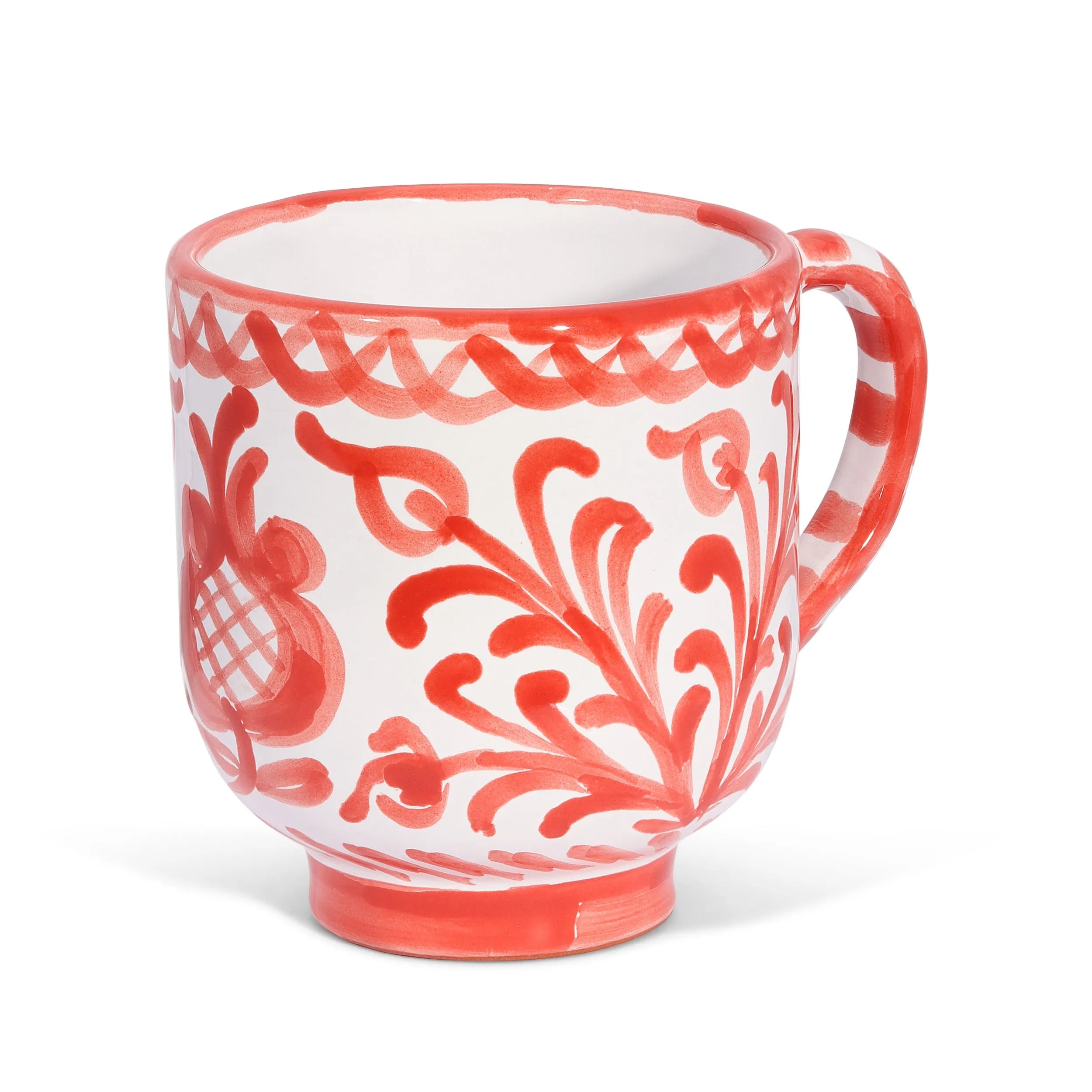 Mug with hand painted designs